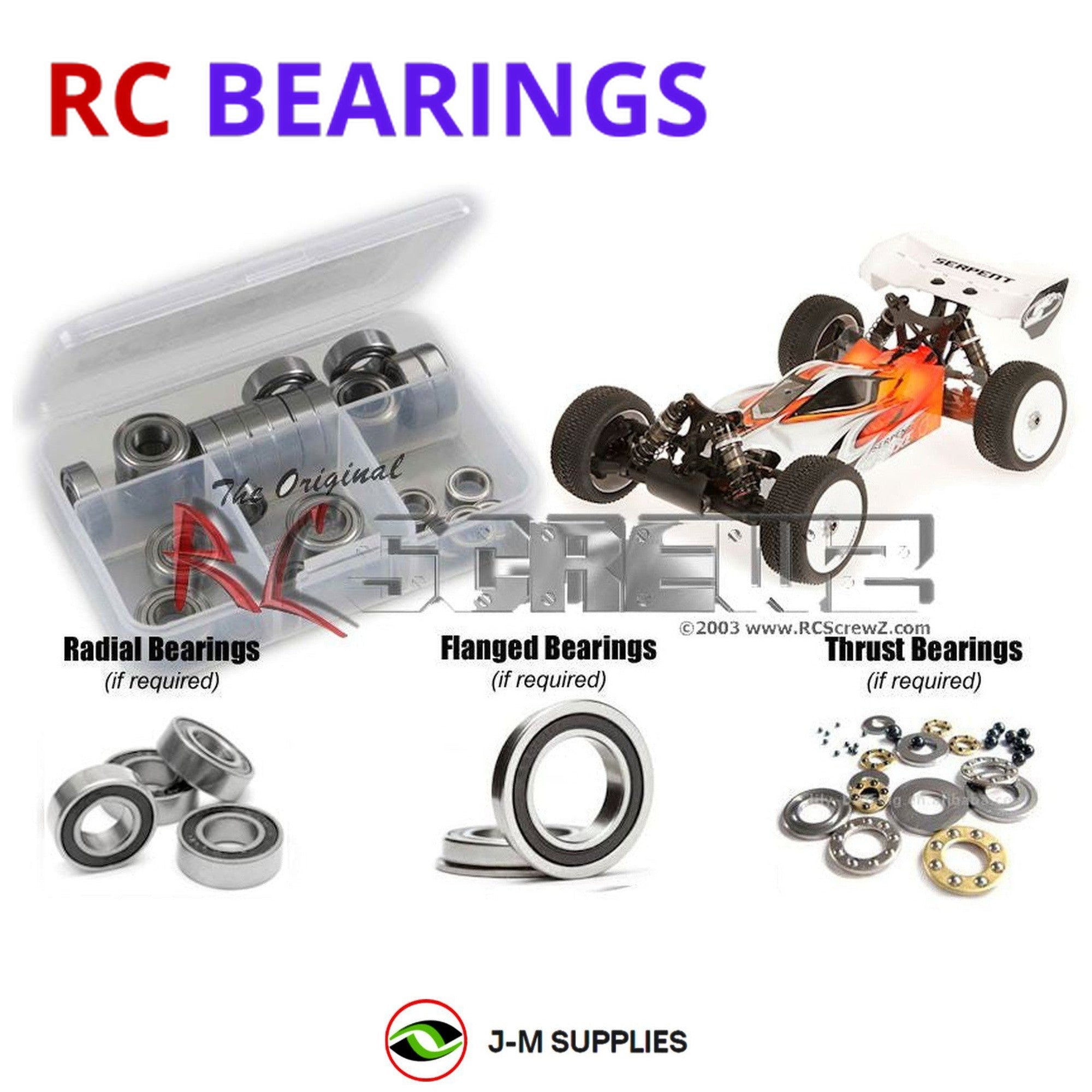 RCScrewZ Rubber Shielded Bearing ser042r for Serpent Cobra-E 2.1 Buggy SER600016 - Picture 1 of 12