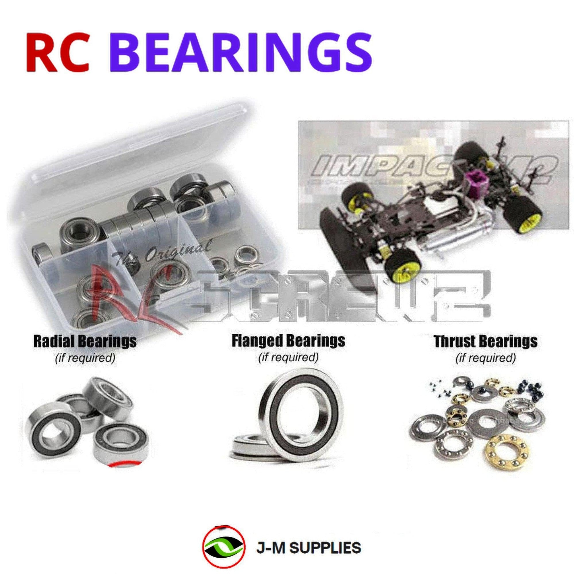 RCScrewZ Rubber Shielded Bearing Kit ser005r for Serpent Impact M2 4wd #808060 - Picture 1 of 12