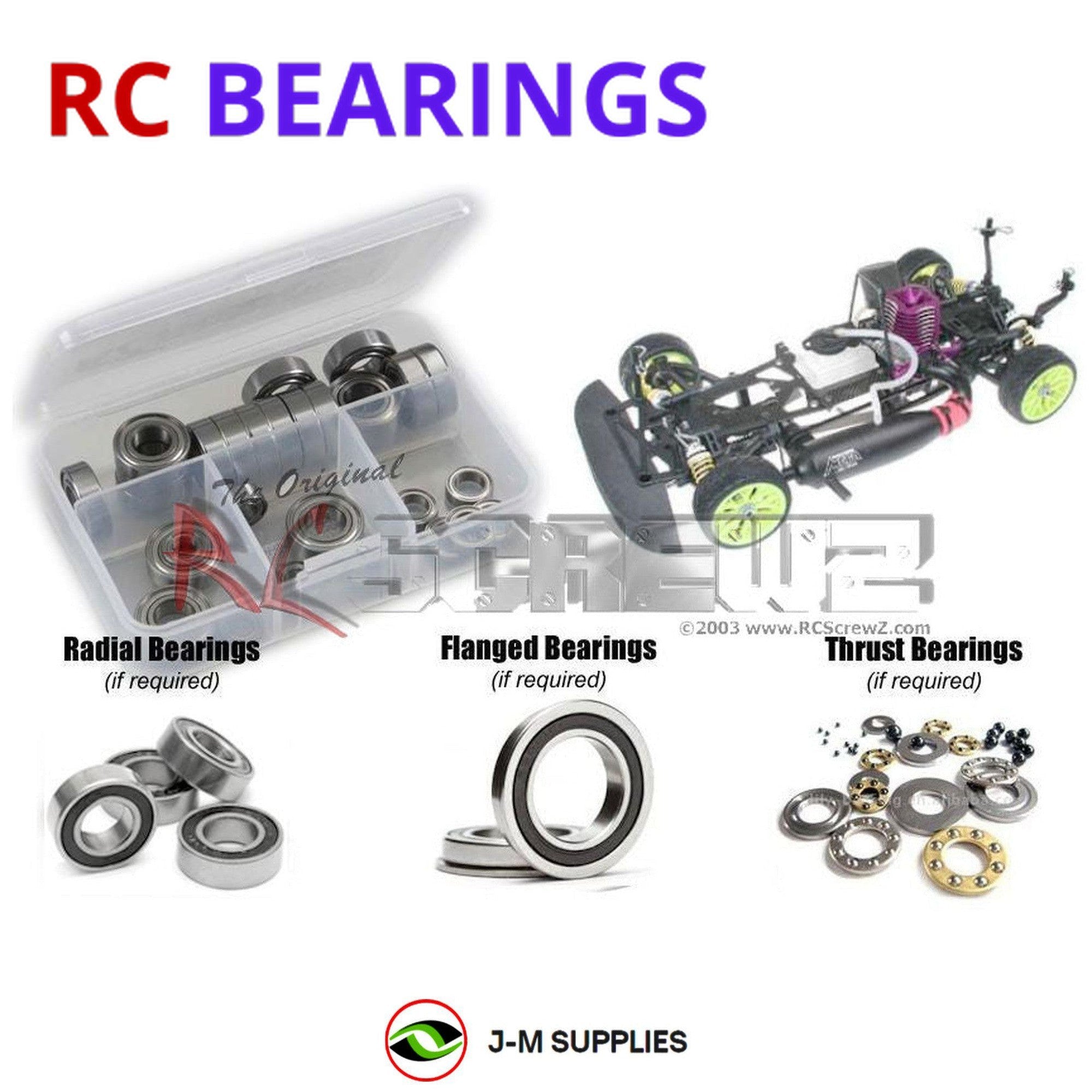 RCScrewZ Rubber Shielded Bearing Kit ser001r for Serpent Impulse/Pro 1/10 801020 - Picture 1 of 12