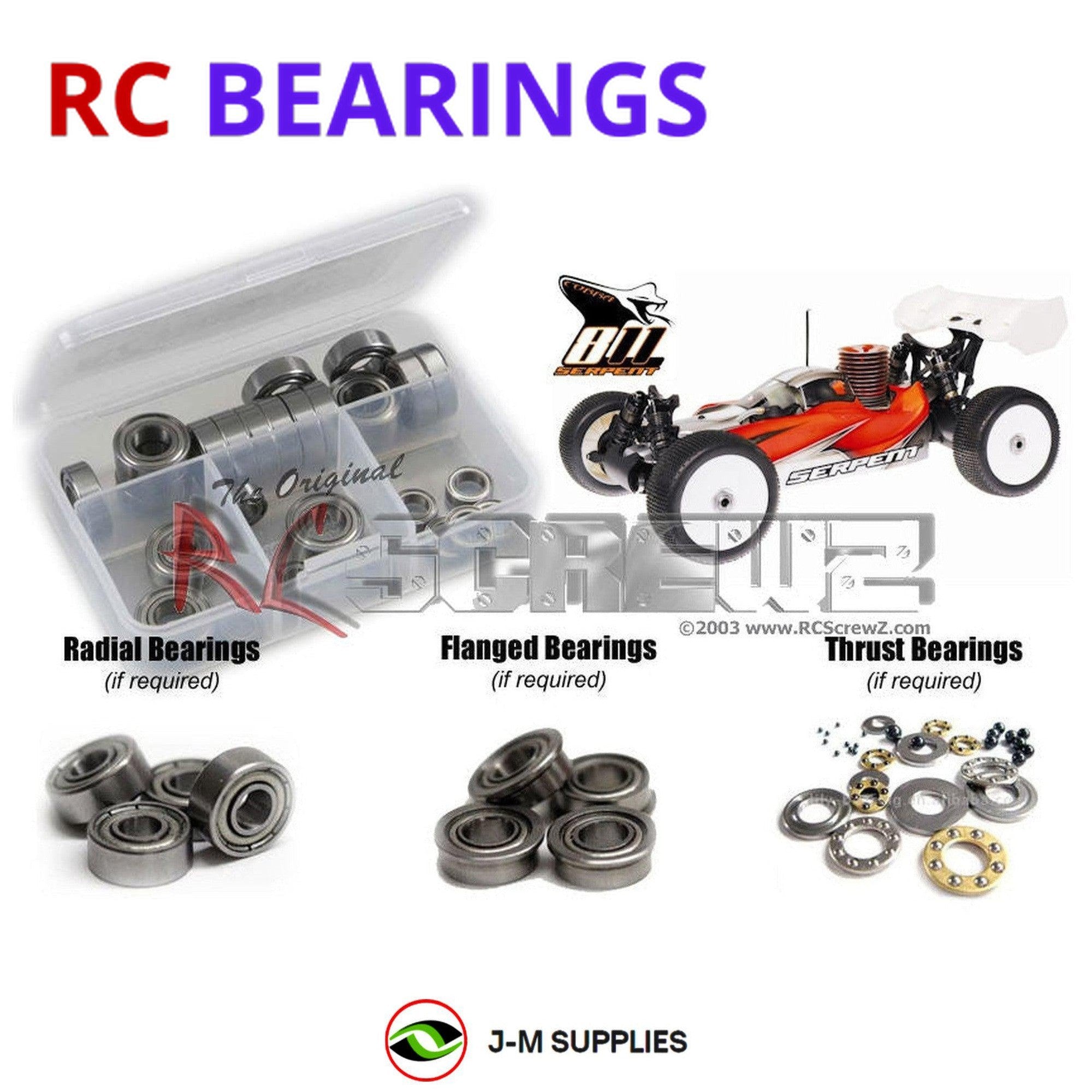 RCScrewZ Metal Shielded Bearings ser022b for Serpent 811 Cobra 1/8 Buggy #600327 - Picture 1 of 12