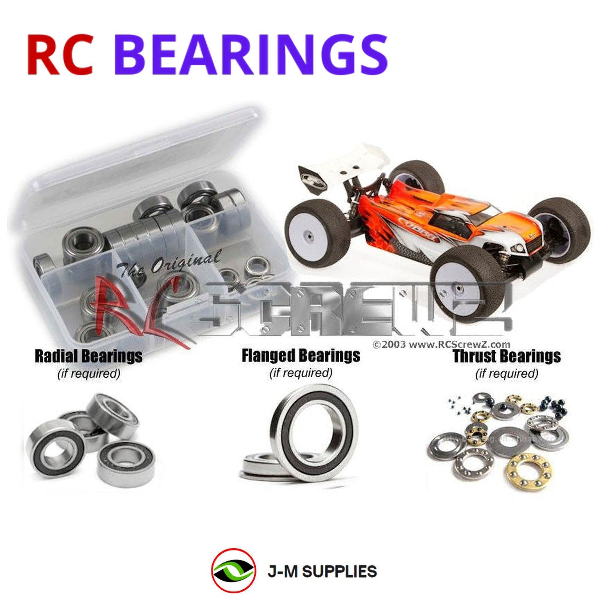 RCScrewZ Rubber Shielded Bearings ser047r for Serpent Cobra-TE Truggy SER600033 - Picture 1 of 12