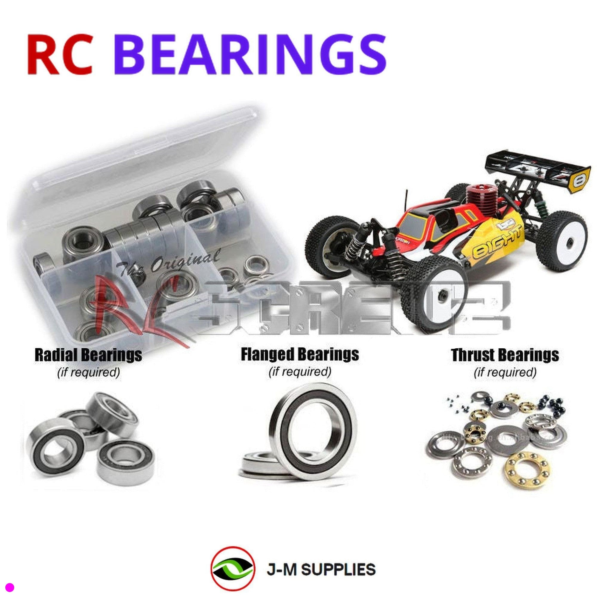 RCScrewZ Rubber Shielded Bearings los127r for Team Losi 8ight RTR 1/8 #LOS04010 - Picture 1 of 12