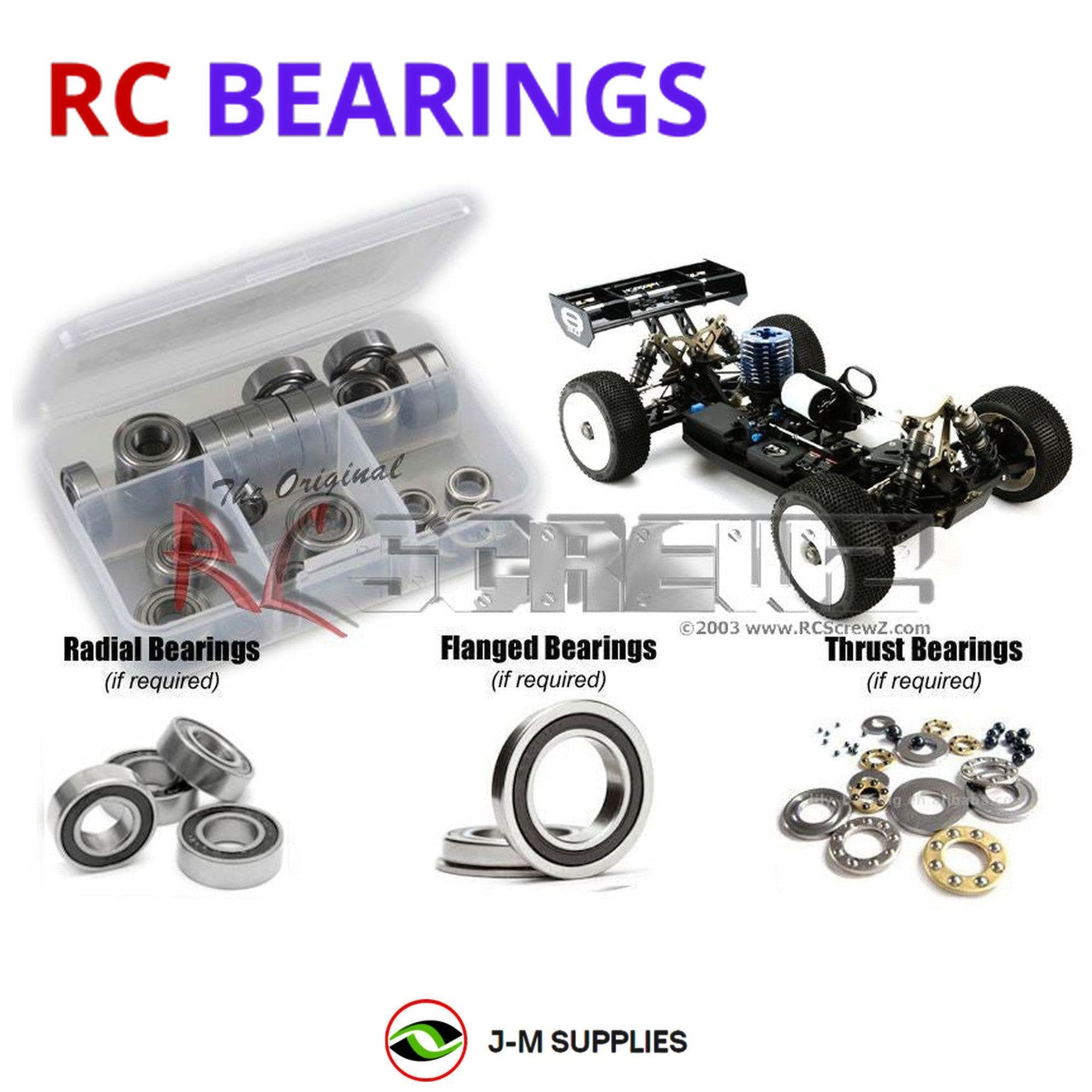 RCScrewZ Rubber Shielded Bearings los025r for Team Losi 8ight RTR 1/8th LOS04000 - Picture 1 of 12