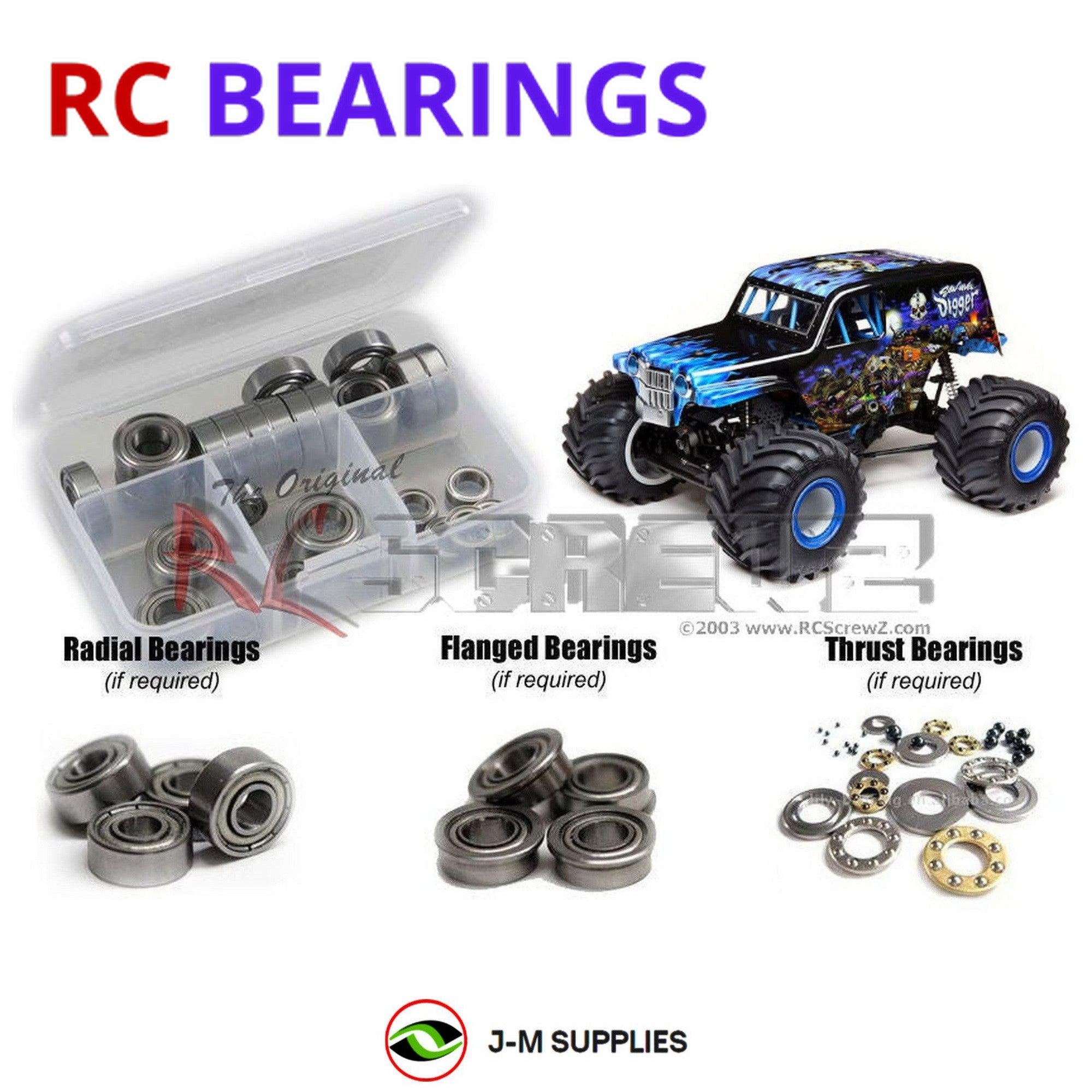 RCScrewZ Metal Shielded Bearings los137b for Losi LMT Monster Truck 4wd LOS04021 - Picture 1 of 12