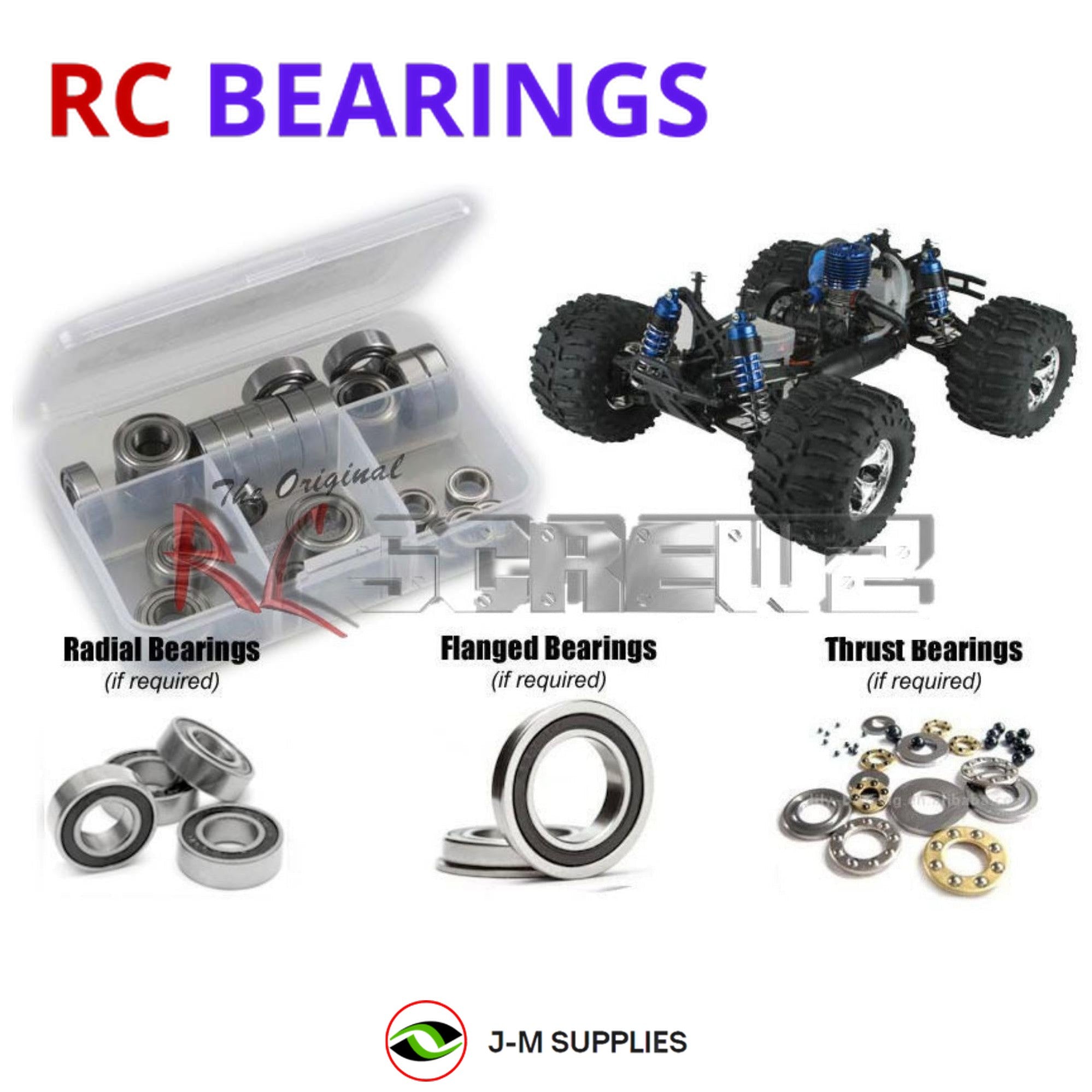 RCScrewZ Rubber Shielded Bearing Kit los019r for Losi LST Super Truck LOSB0010 - Picture 1 of 12