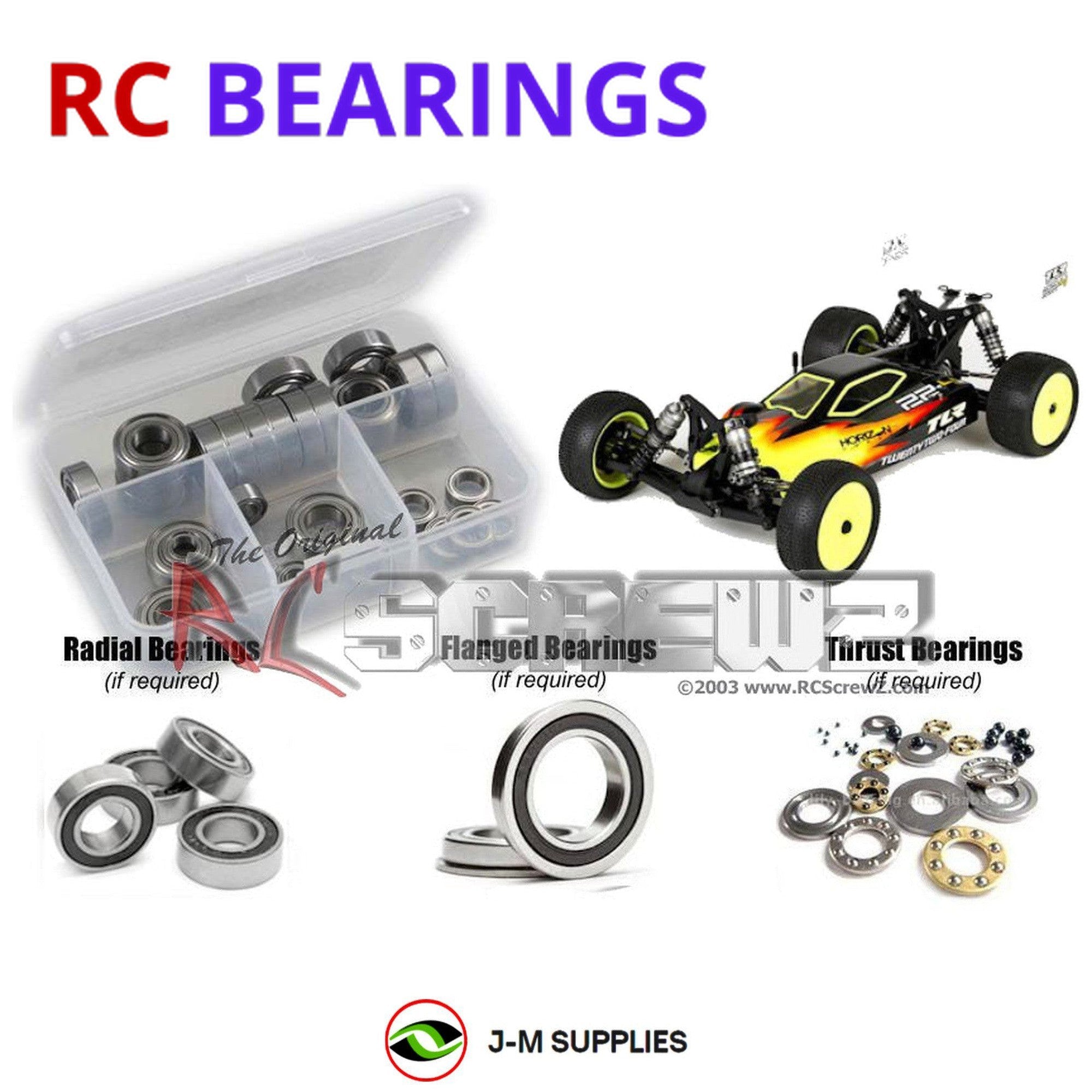 RCScrewZ Rubber Shielded Bearings los072r for Team Losi 22-4 4wd Buggy TLR03005 - Picture 1 of 12