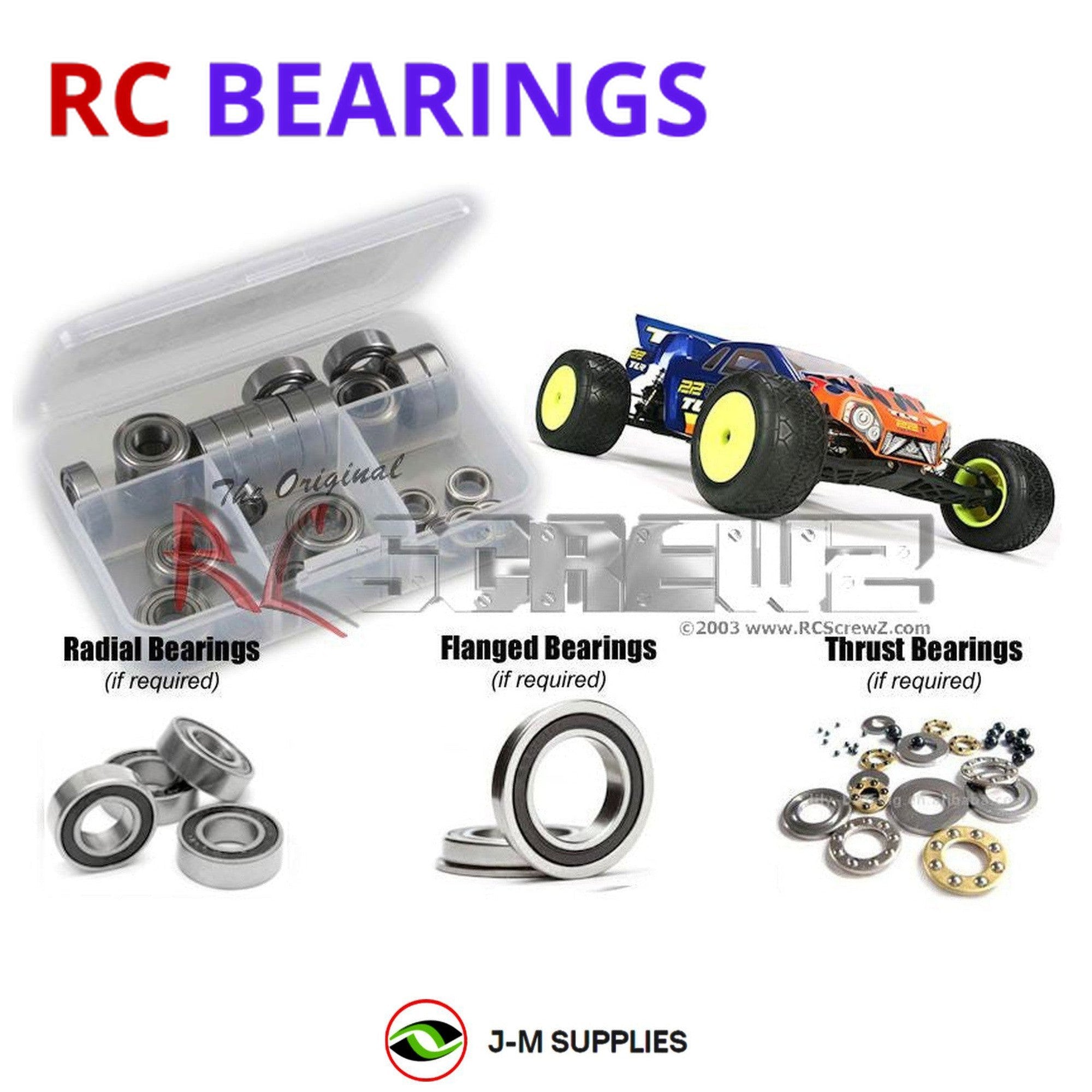 RCScrewZ Rubber Shielded Bearing Kit los064r for Team Losi Racing 22T LOSB0123 - Picture 1 of 12