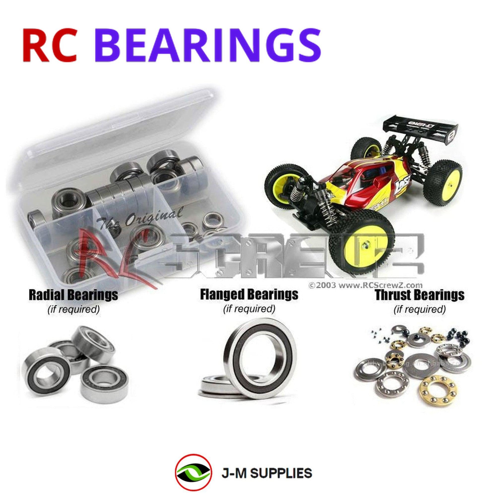 RCScrewZ Rubber Shielded Bearing Kit los066r for Team Losi Mini 8ight RTR - Picture 1 of 12