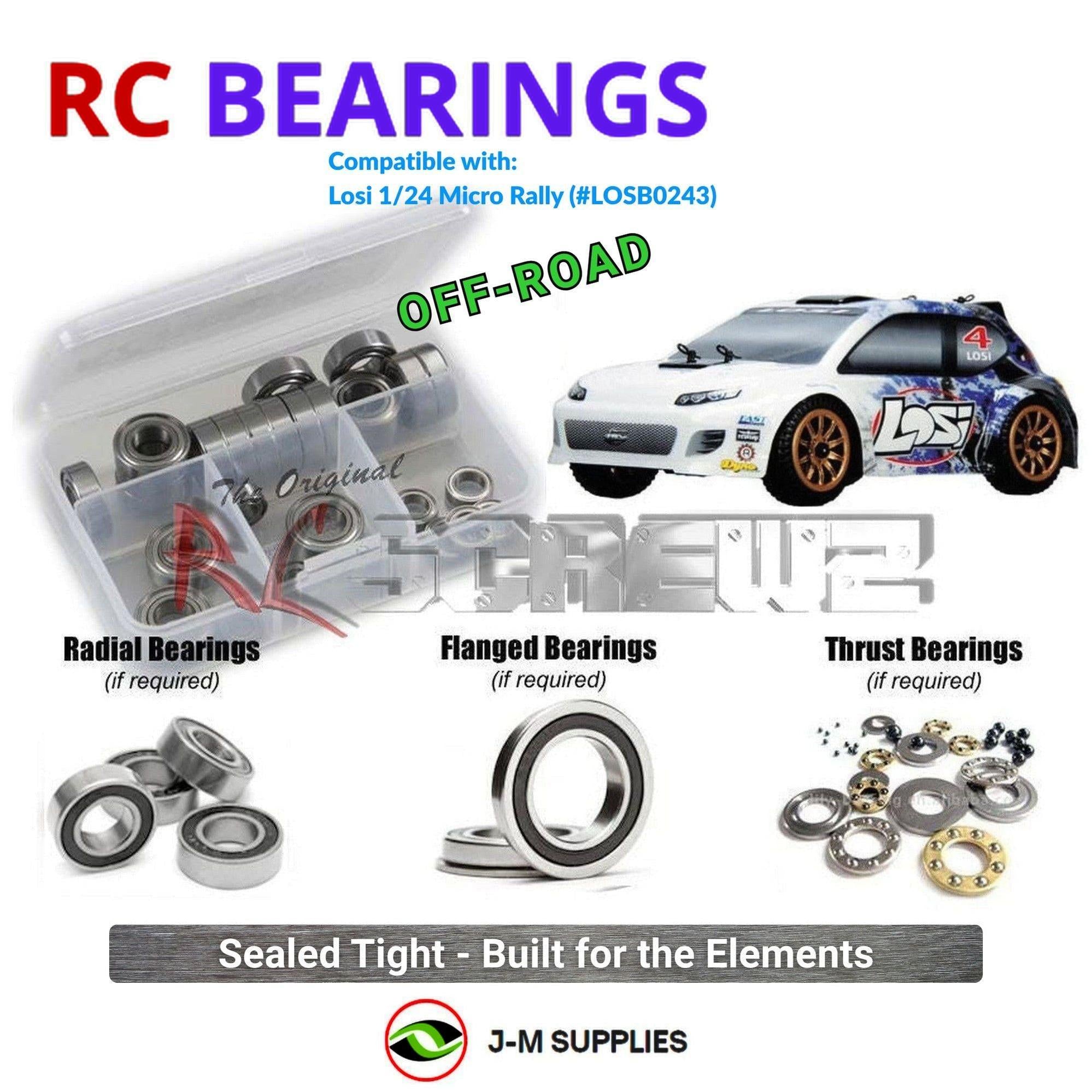 RCScrewZ Rubber Shielded Bearing Kit los059r for Losi 1/24 Micro Rally | KIT - Picture 1 of 12
