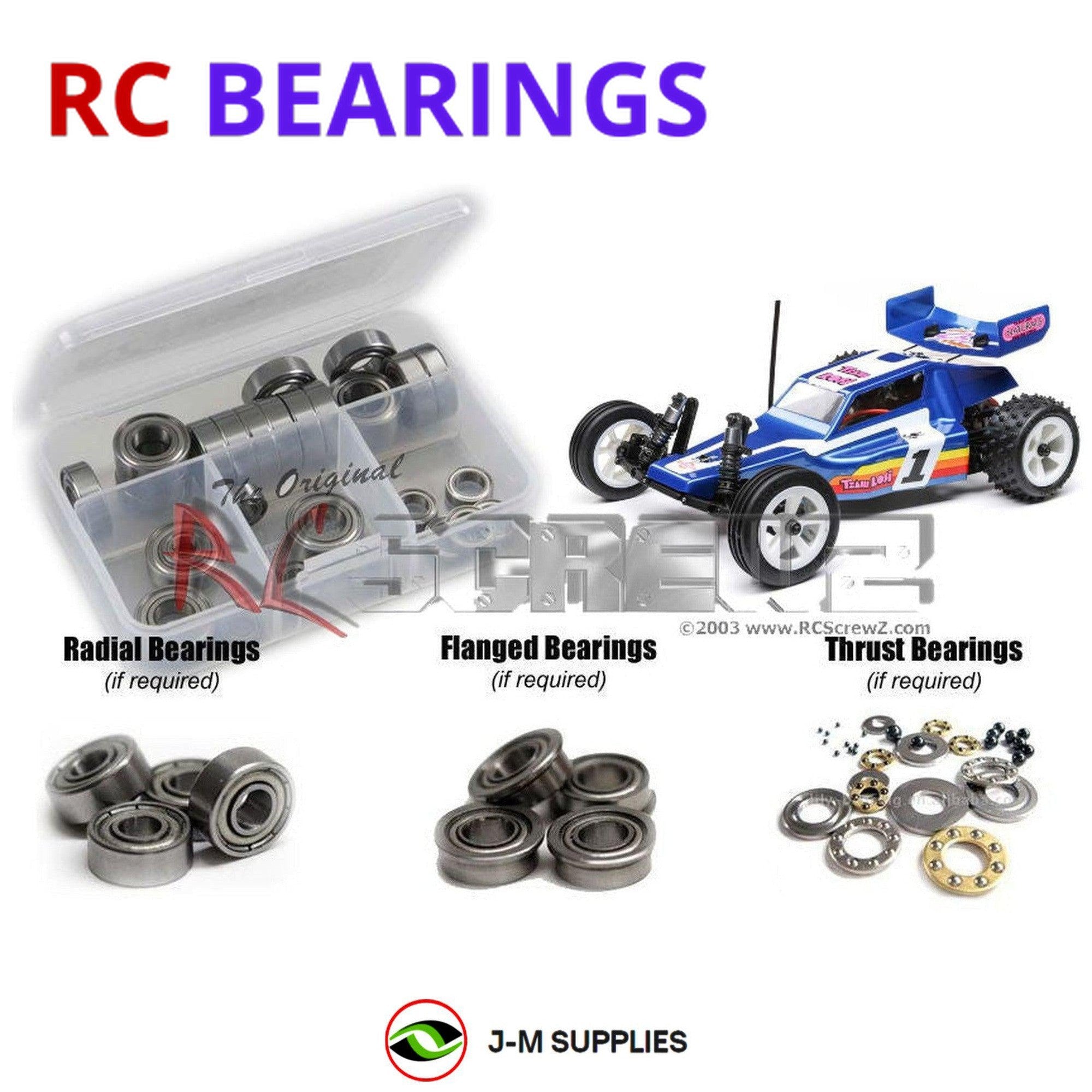 RCScrewZ Metal Shielded Bearing Kit los131b for Losi JRX2 Mini 1/16th #los01020 - Picture 1 of 12