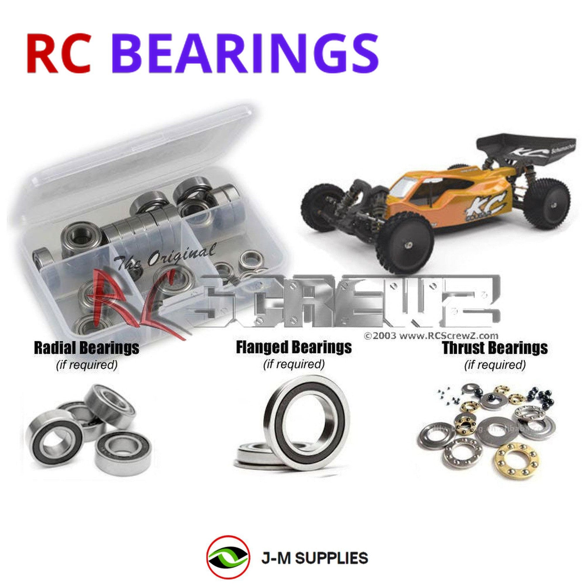 RCScrewZ Rubber Shielded Bearing Kit sch028r for Schumacher Cougar KC #K170 - Picture 1 of 12