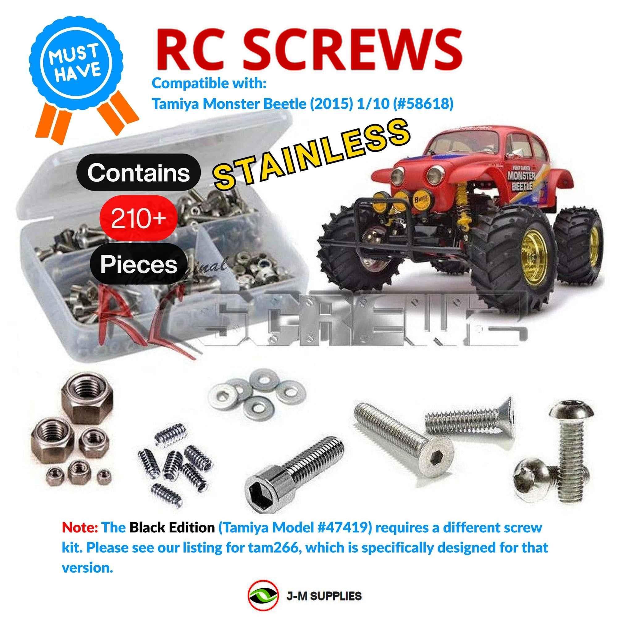 RCScrewZ Stainless Screw Kit tam180 for Tamiya Monster Beetle 2015 (58618) | SET - Picture 1 of 12