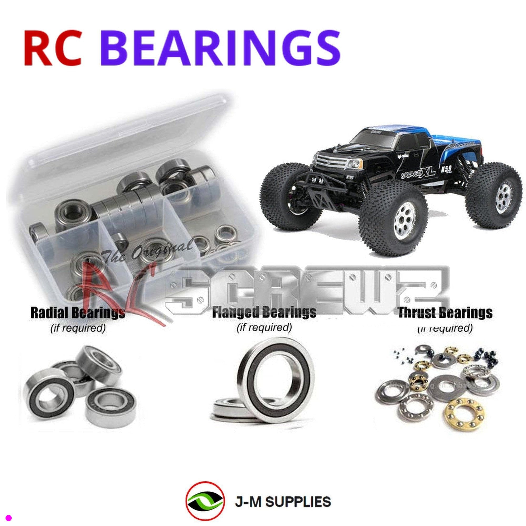 RCScrewZ Rubber Shielded Bearing Kit hpi044r for HPI Racing Savage XL #104246 - Picture 1 of 12