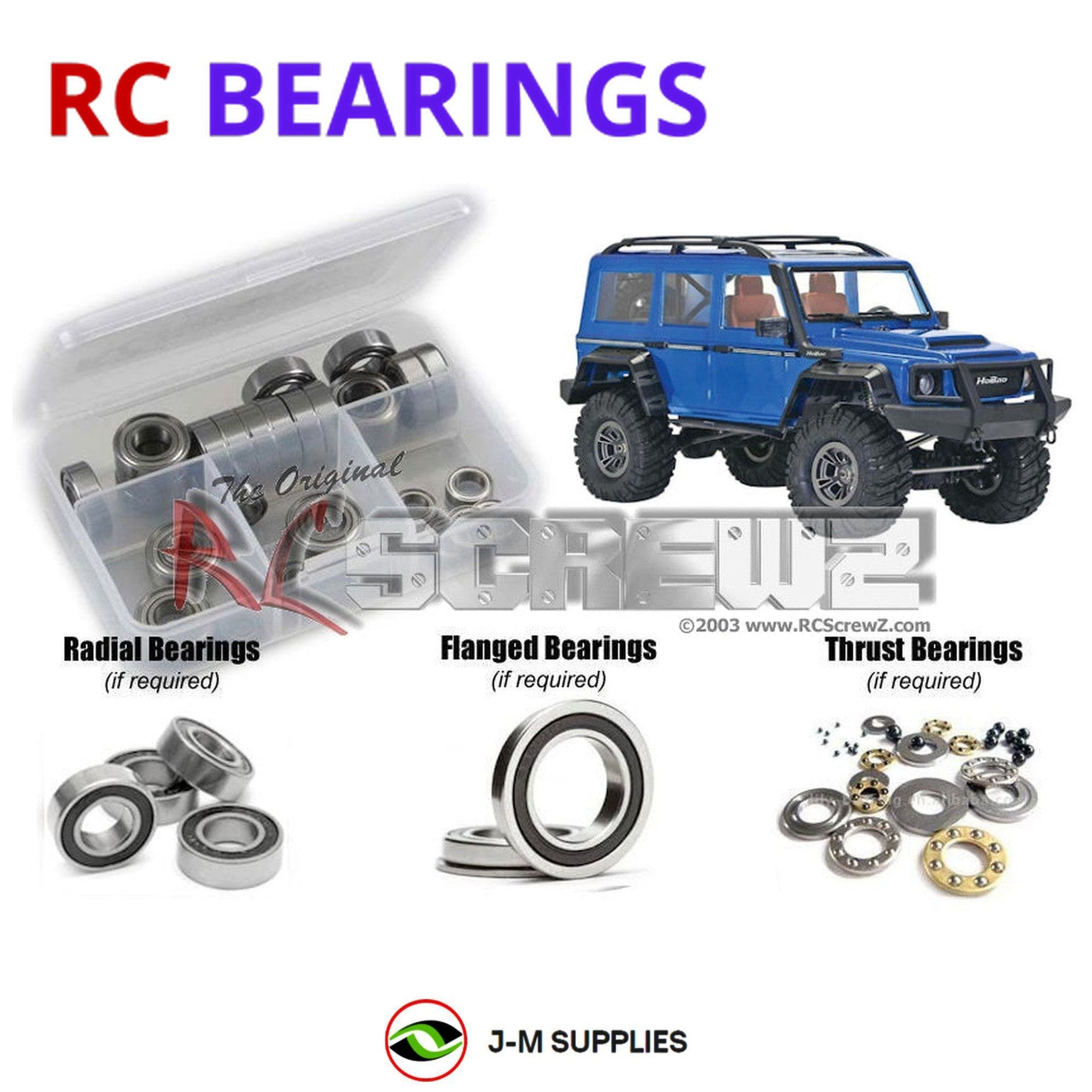 RCScrewZ Rubber Shielded Bearing Kit ofn083r for Ofna/Hobao DC-1 Trail - Picture 1 of 12