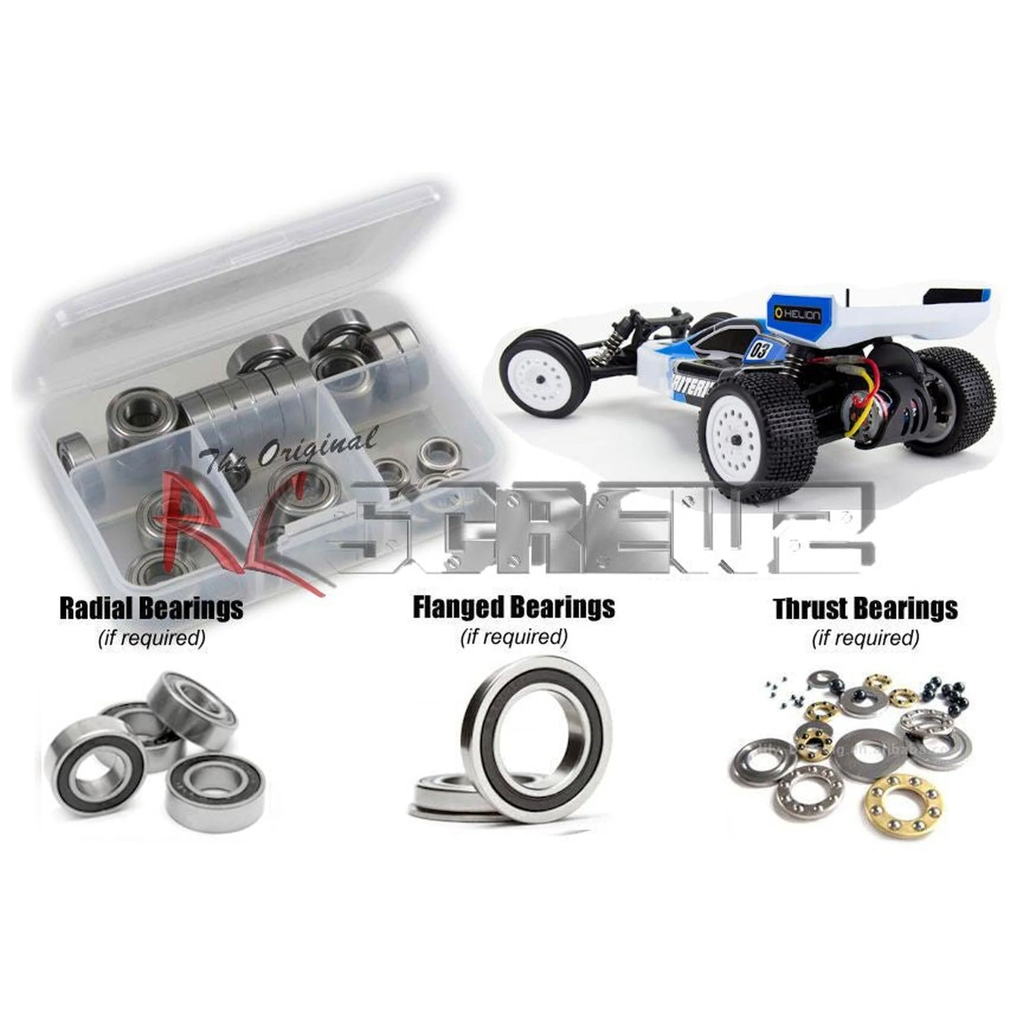RCScrewZ Rubber Shielded Bearing Kit helrc002r for Helion RC Criterion 1/10th - Picture 1 of 12