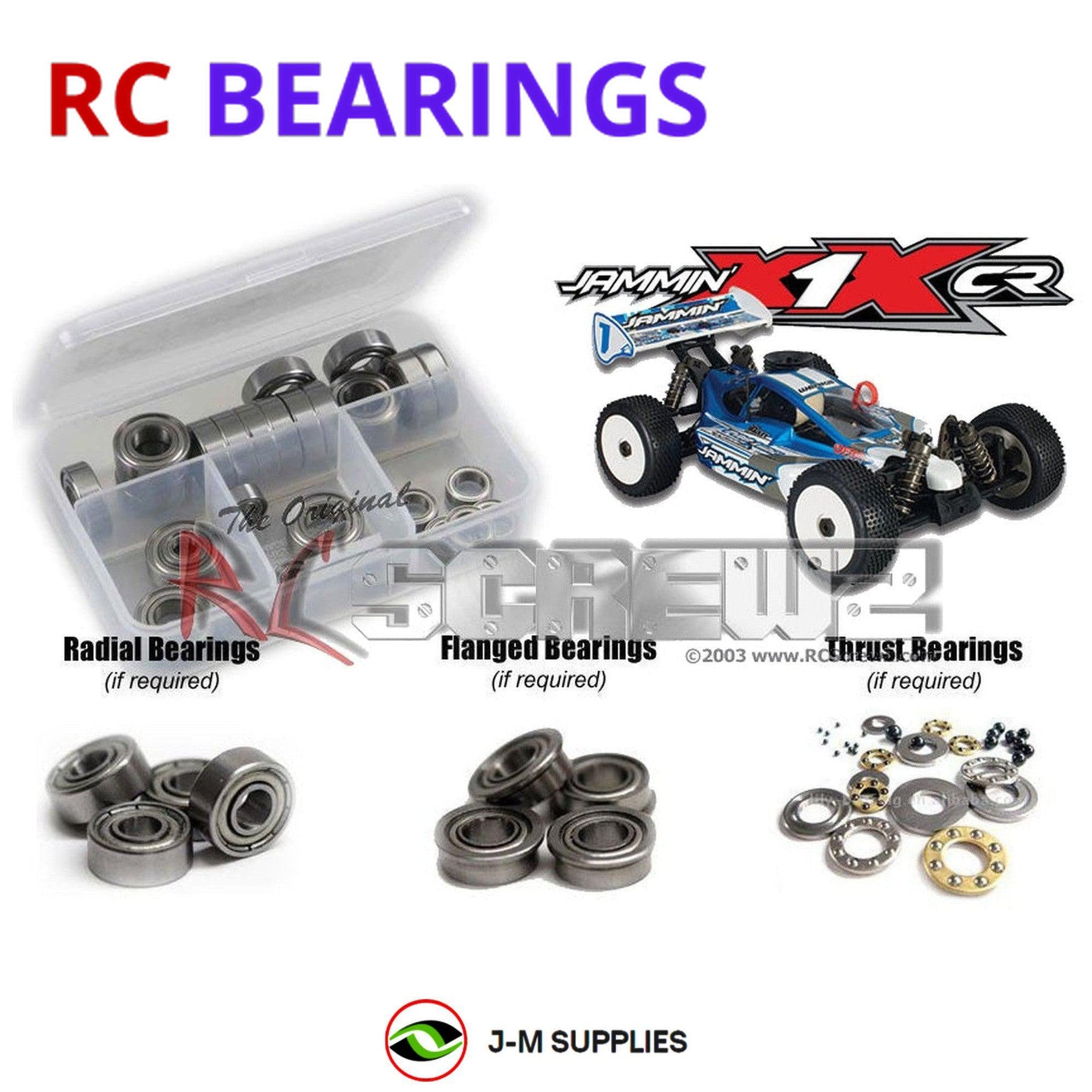 RCScrewZ Metal Shielded Bearing Kit ofn043b for Ofna/Jammin X1X-CR 1/8th Buggy - Picture 1 of 12