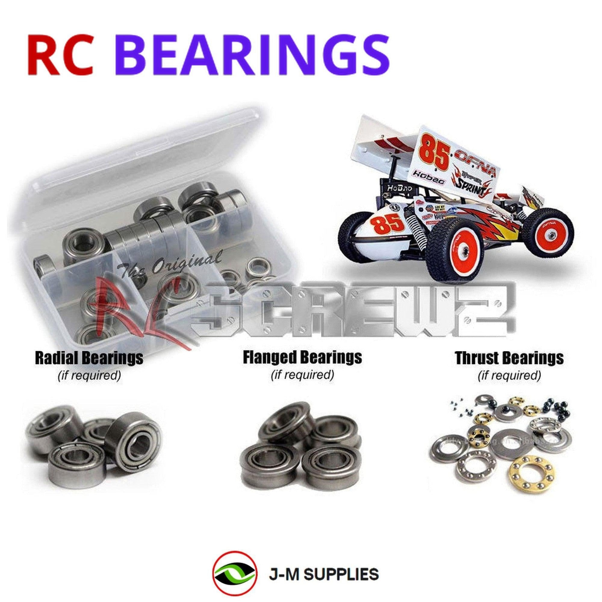 RCScrewZ Metal Shielded Bearing Kit ofn052b for Ofna Hyper Sprint RTR 1/8th - Picture 1 of 12