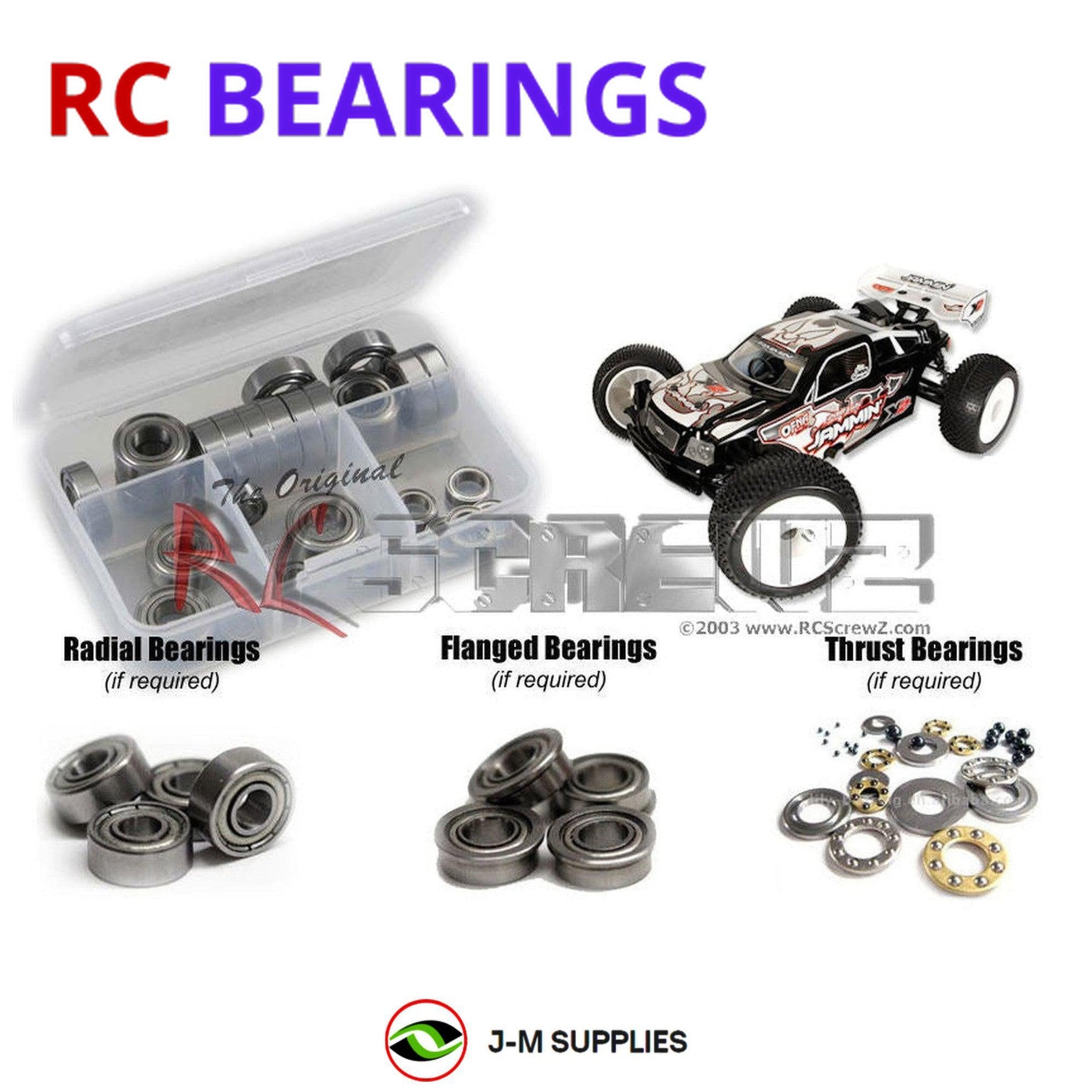 RCScrewZ Metal Shielded Bearing Kit ofn045b for Ofna Jammin X2 CRT 1/8th Truggy - Picture 1 of 12