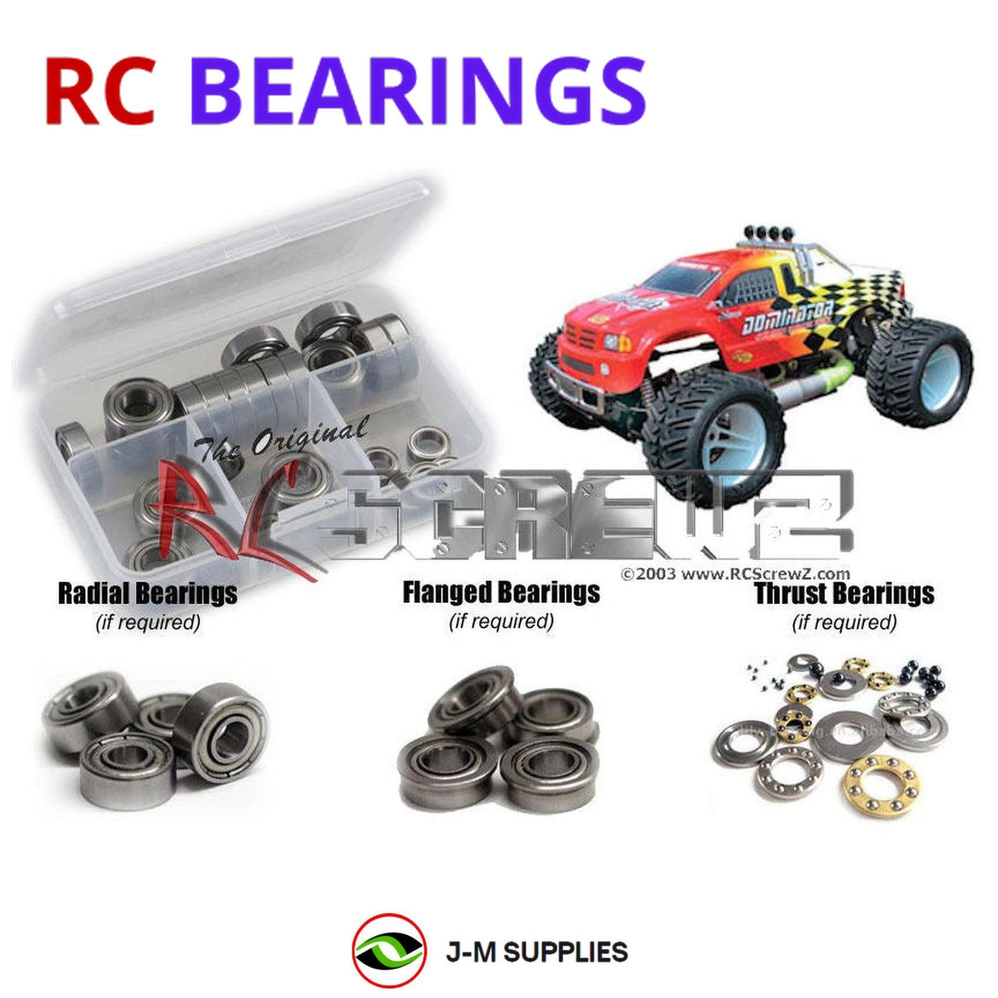 RCScrewZ Metal Shielded Bearing Kit ofn005b for Ofna Dominator 1/8th #14338 - Picture 1 of 12