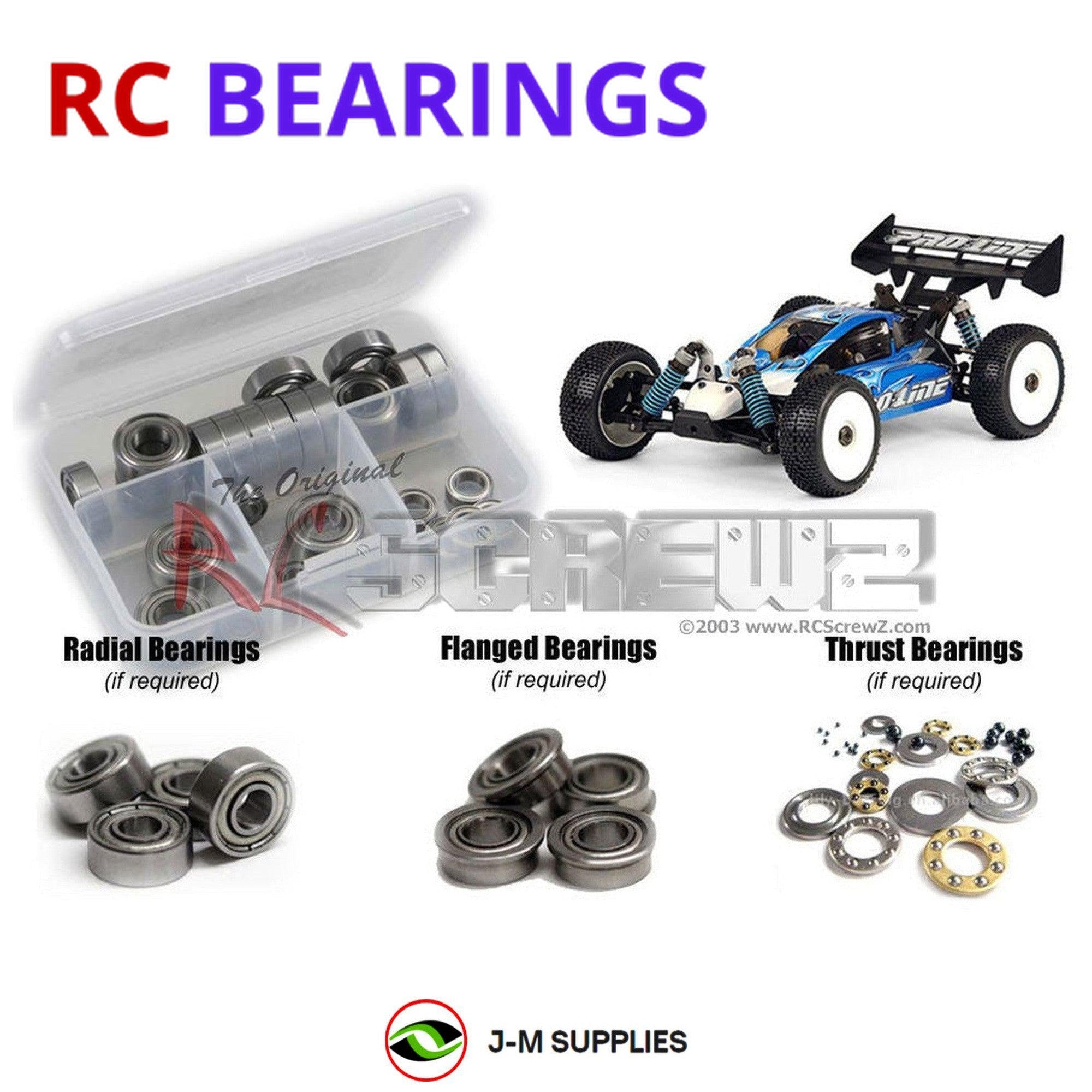 RCScrewZ Metal Shielded Bearing Kit ofn048b for Ofna Hyper 9 1/8th Buggy - Picture 1 of 12