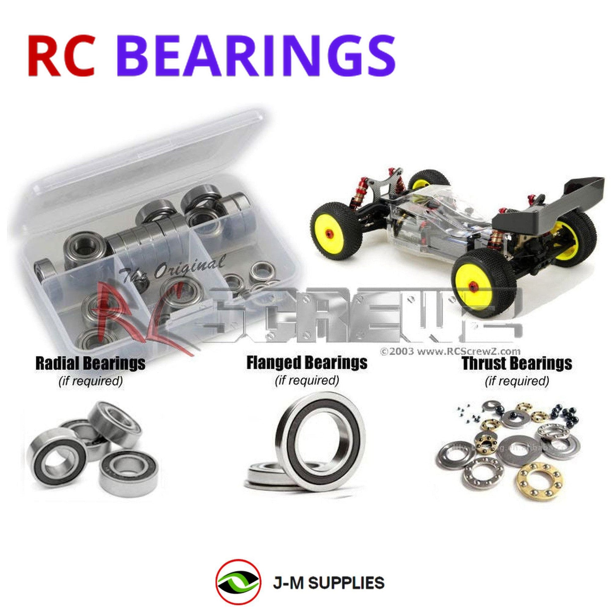 RCScrewZ Rubber Shielded Bearings swz001r for SWORKz S104 EK-1 4wd 910015 | SET - Picture 1 of 12