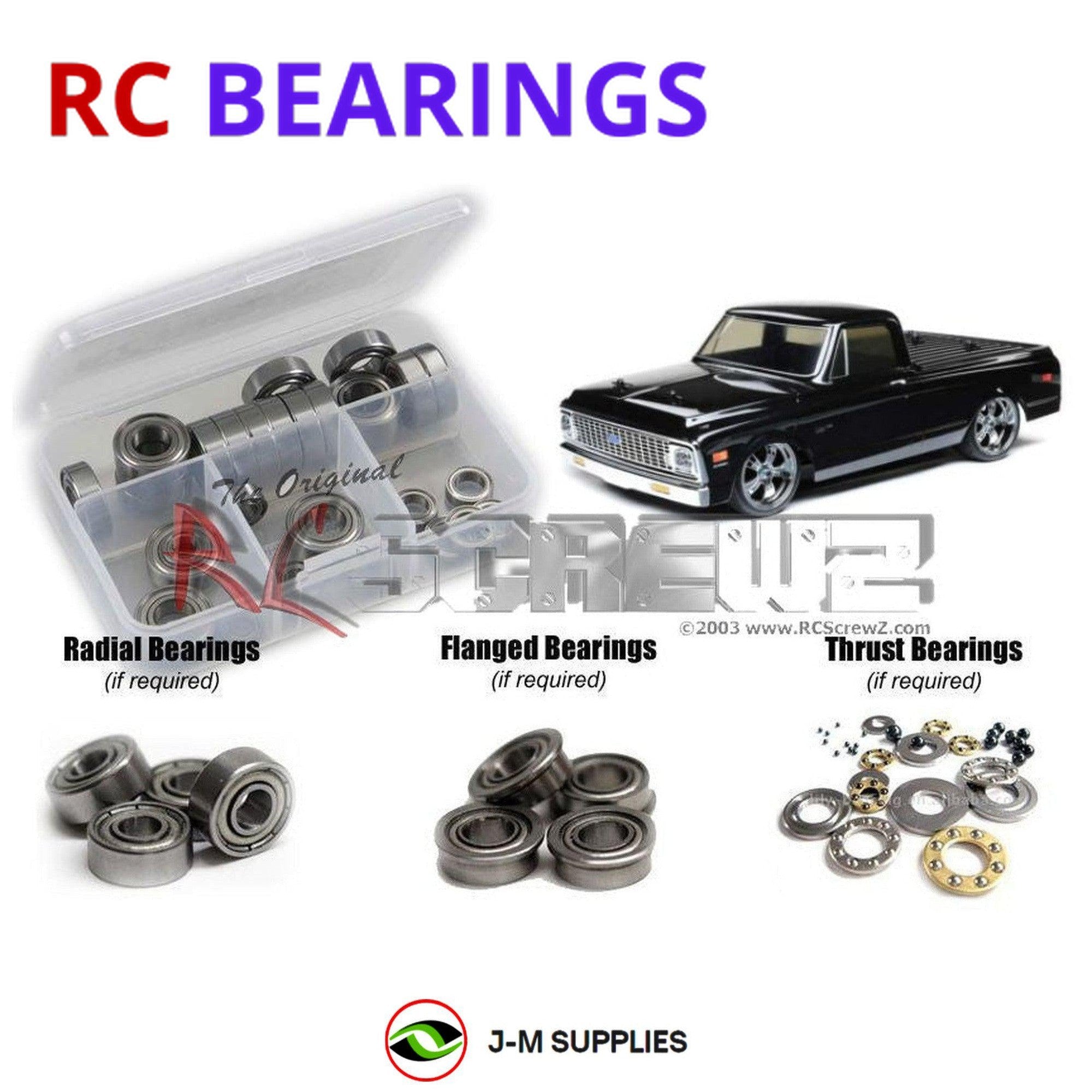 RCScrewZ Metal Shielded Bearing Kit los007b for Losi V100 1972 Chevy C10 - Picture 1 of 12