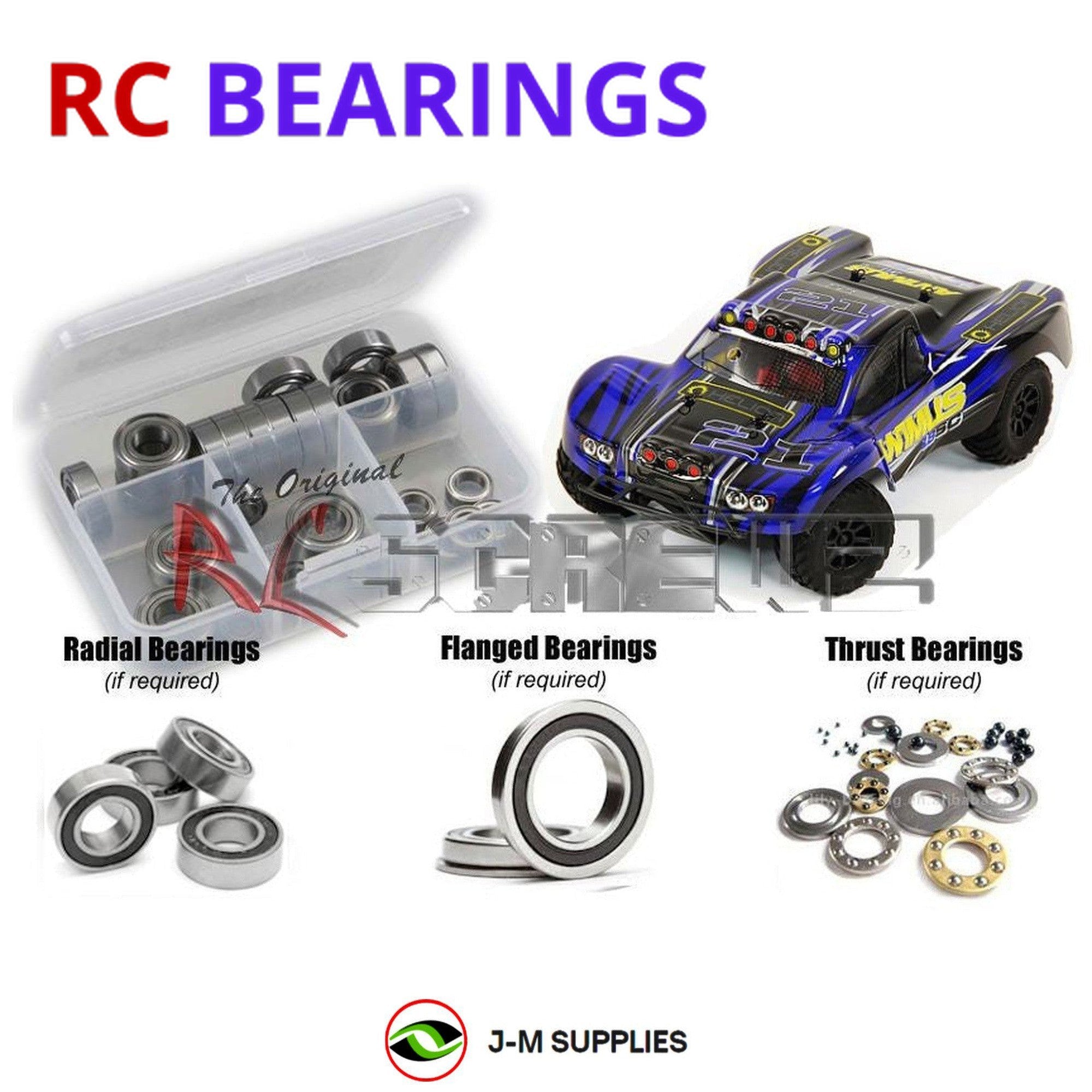 RCScrewZ Rubber Shielded Bearing Kit helrc007r for Helion RC Animus 18SC - Picture 1 of 12