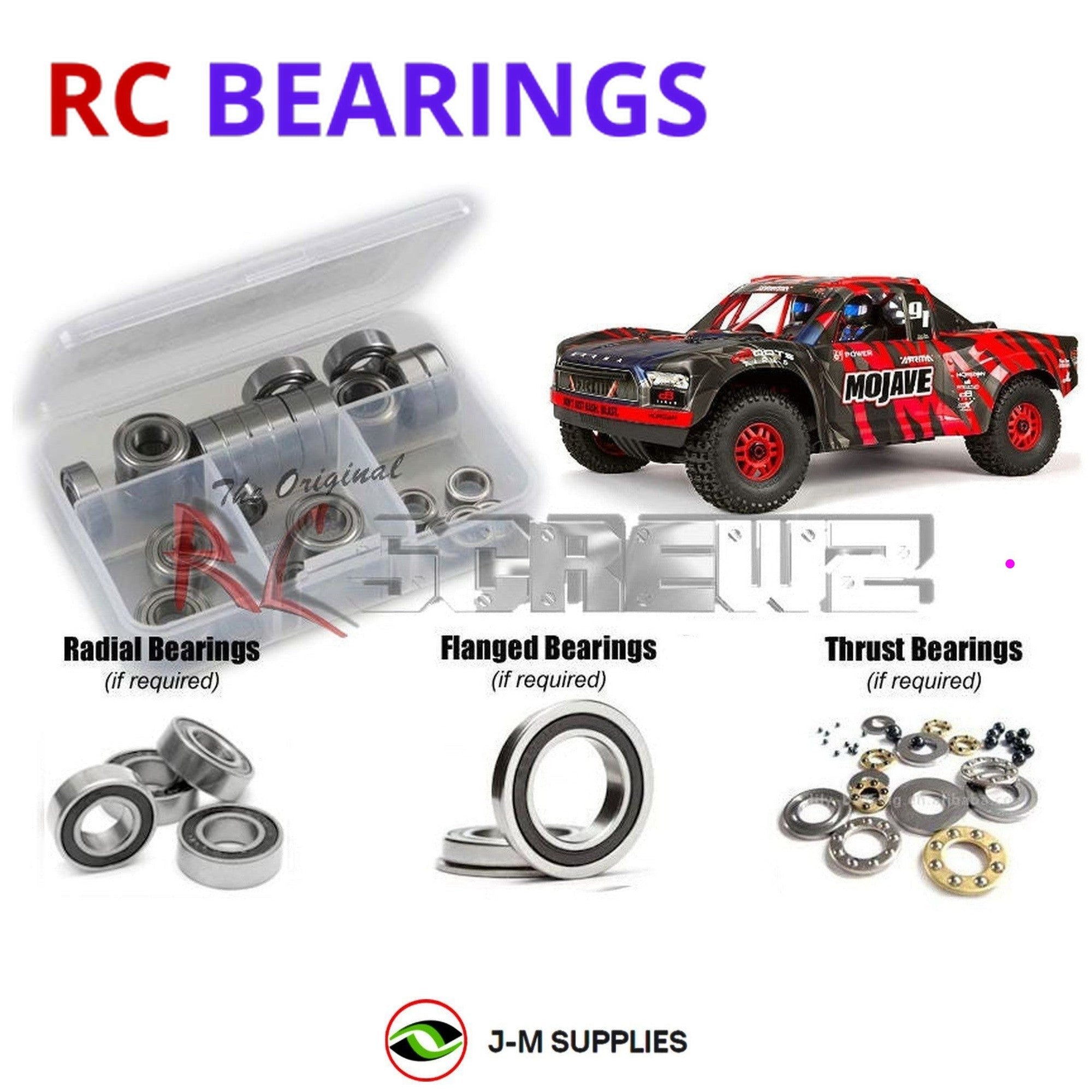 RCScrewZ Rubber Shielded Bearings ara049r for Arrma MOJAVE 6S V2 4WD BLX ARA7604 - Picture 1 of 12