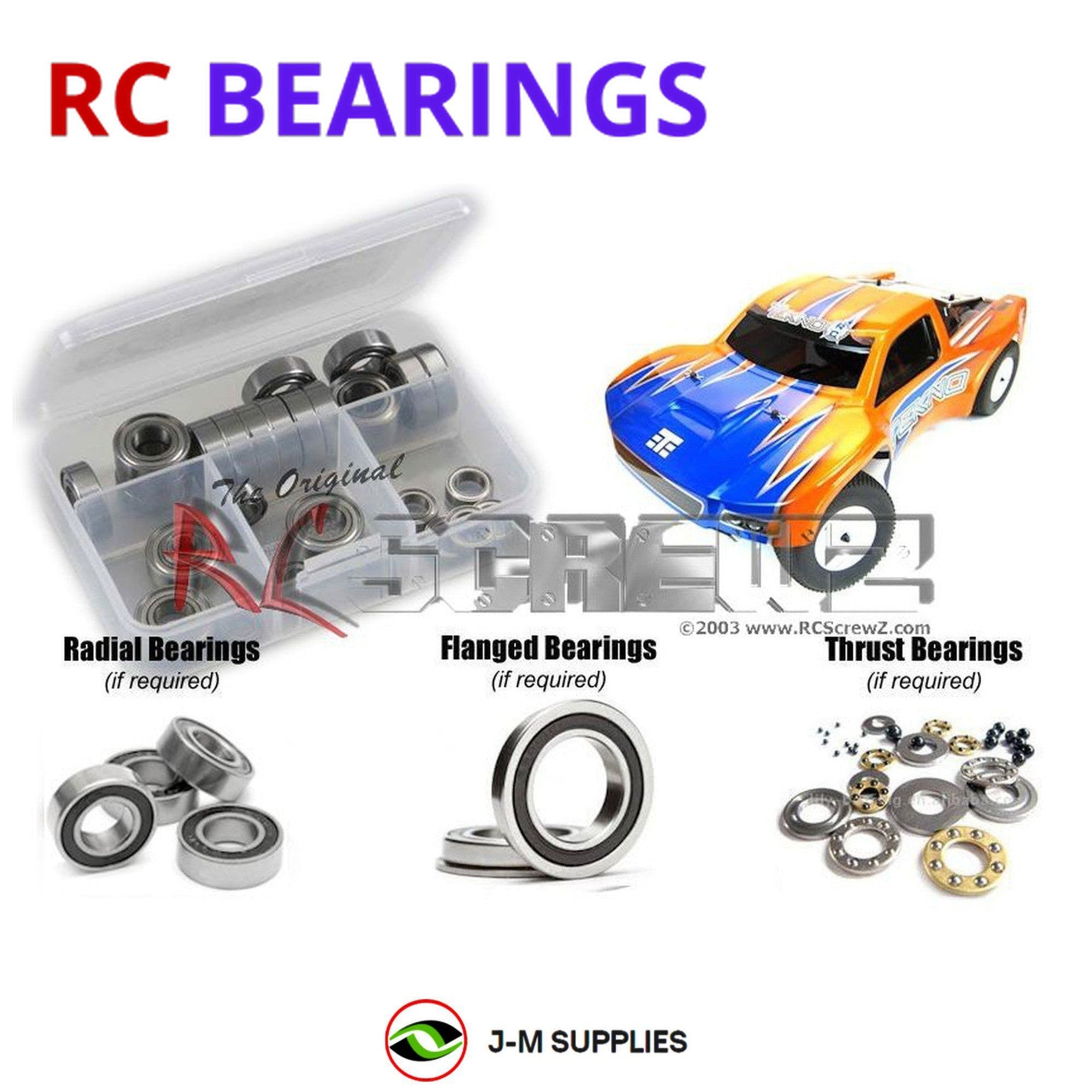 RCScrewZ Rubber Shielded Bearing Kit tek002r for Tekno RC SCT-410 TKR5500 - Picture 1 of 12