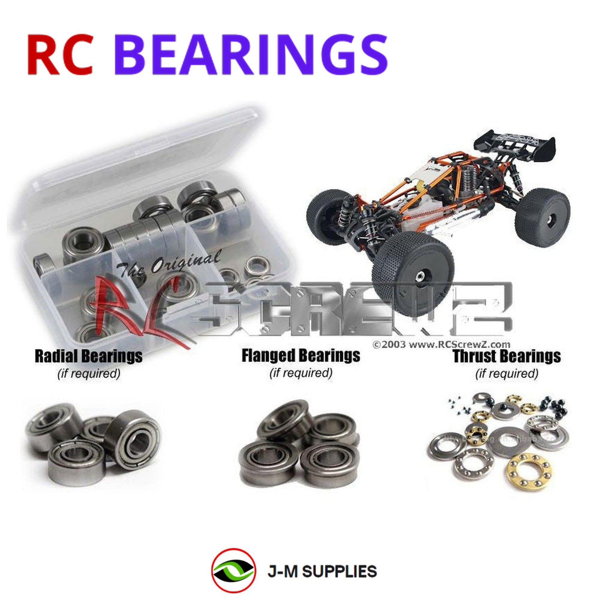 RCScrewZ Metal Shielded Bearing Kit ofn070b for Ofna Hyper SS Cage Plus - Picture 1 of 12