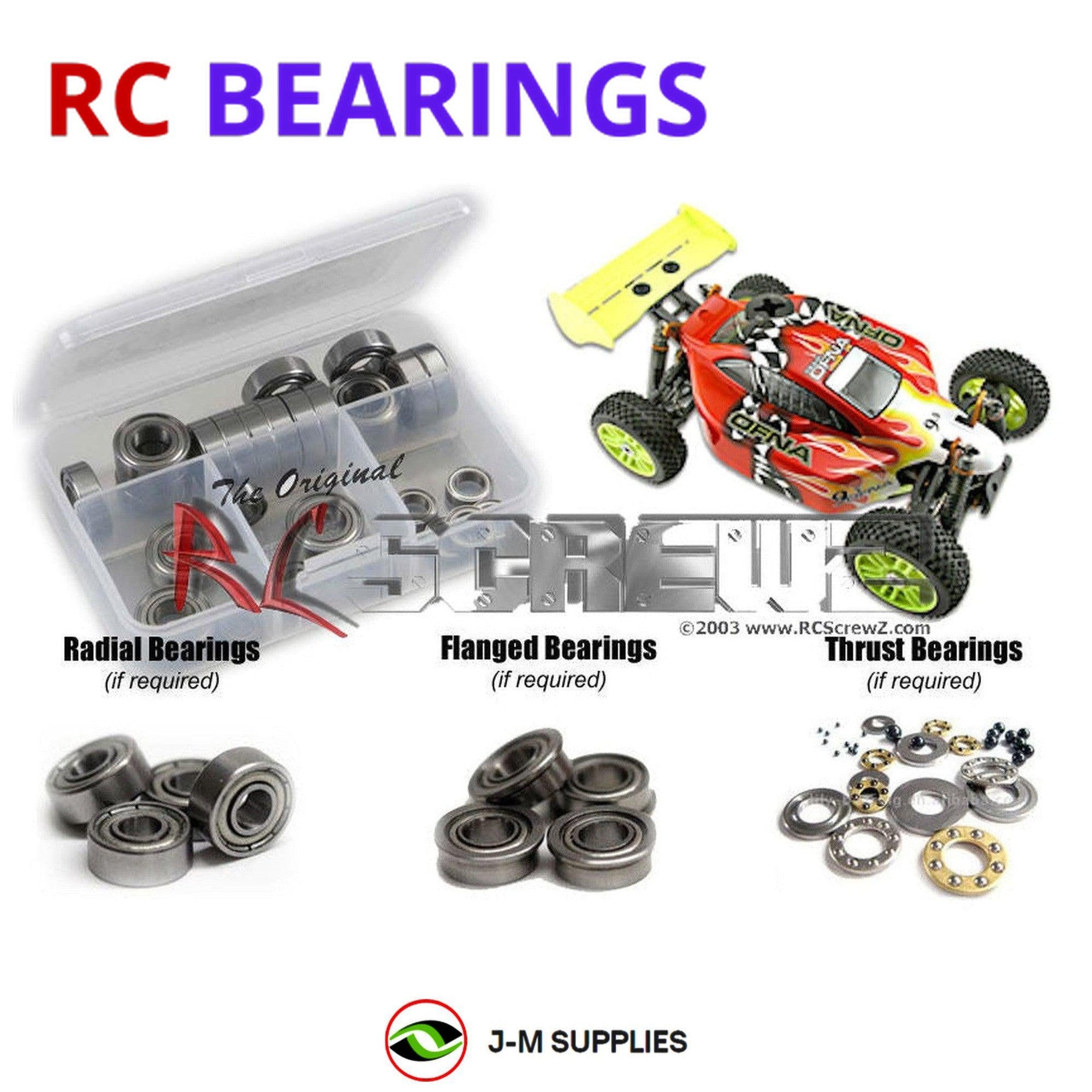 RCScrewZ Metal Shielded Bearing Kit ofn008b for Ofna 9.5 MBX 1/8th #34312 - Picture 1 of 12