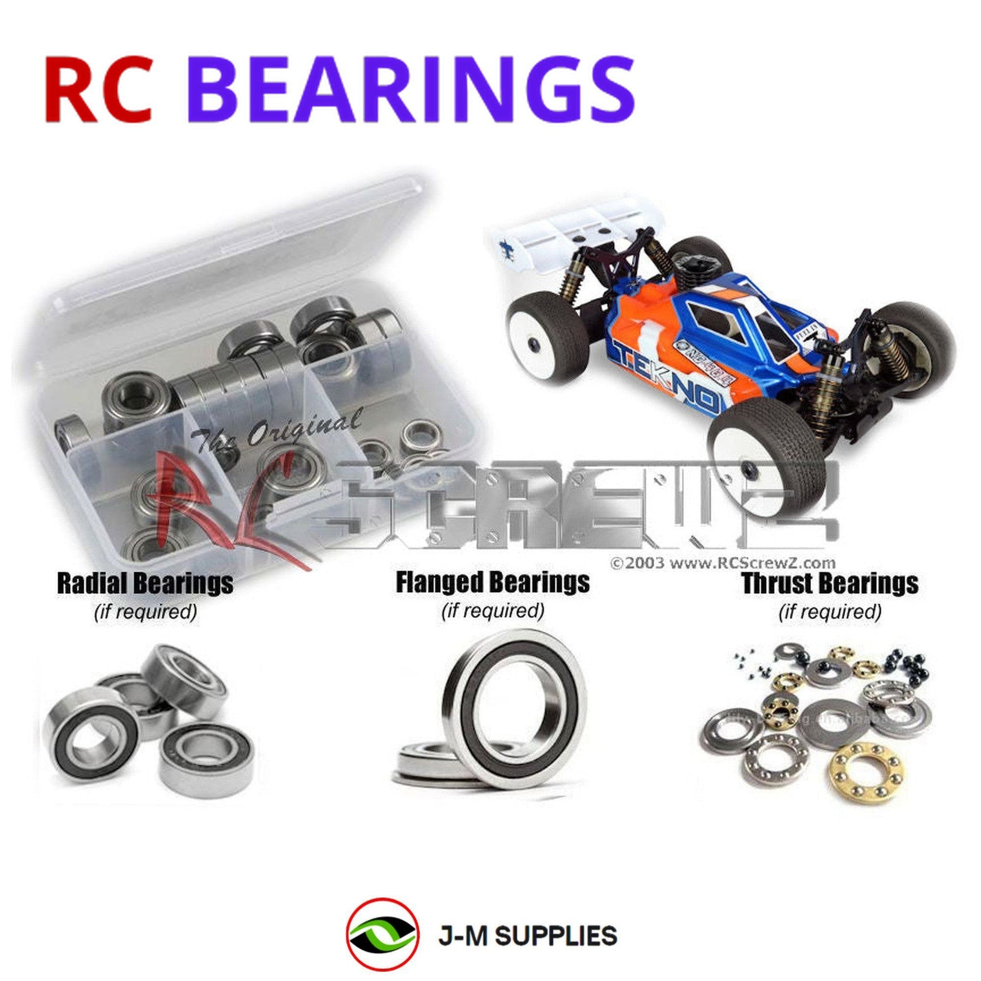 RCScrewZ Rubber Shielded Bearings tek016r for Tekno RC NB48.4 Buggy 1/8 TKR8300 - Picture 1 of 12