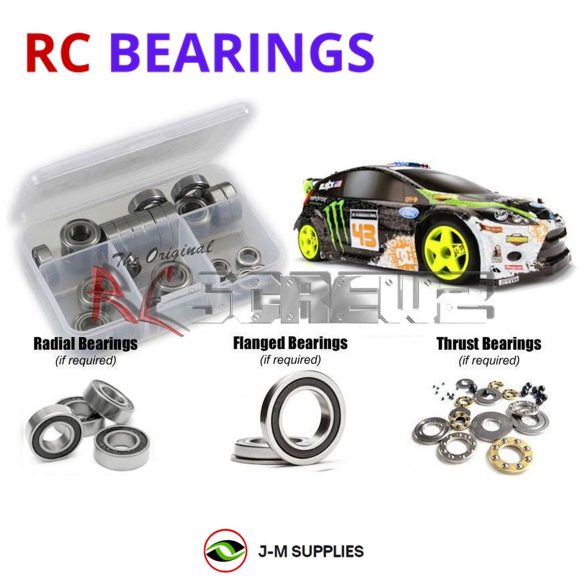 RCScrewZ Rubber Shielded Bearing Kit hpi077r for HPI Racing WR8 Flux #109313 - Picture 1 of 12