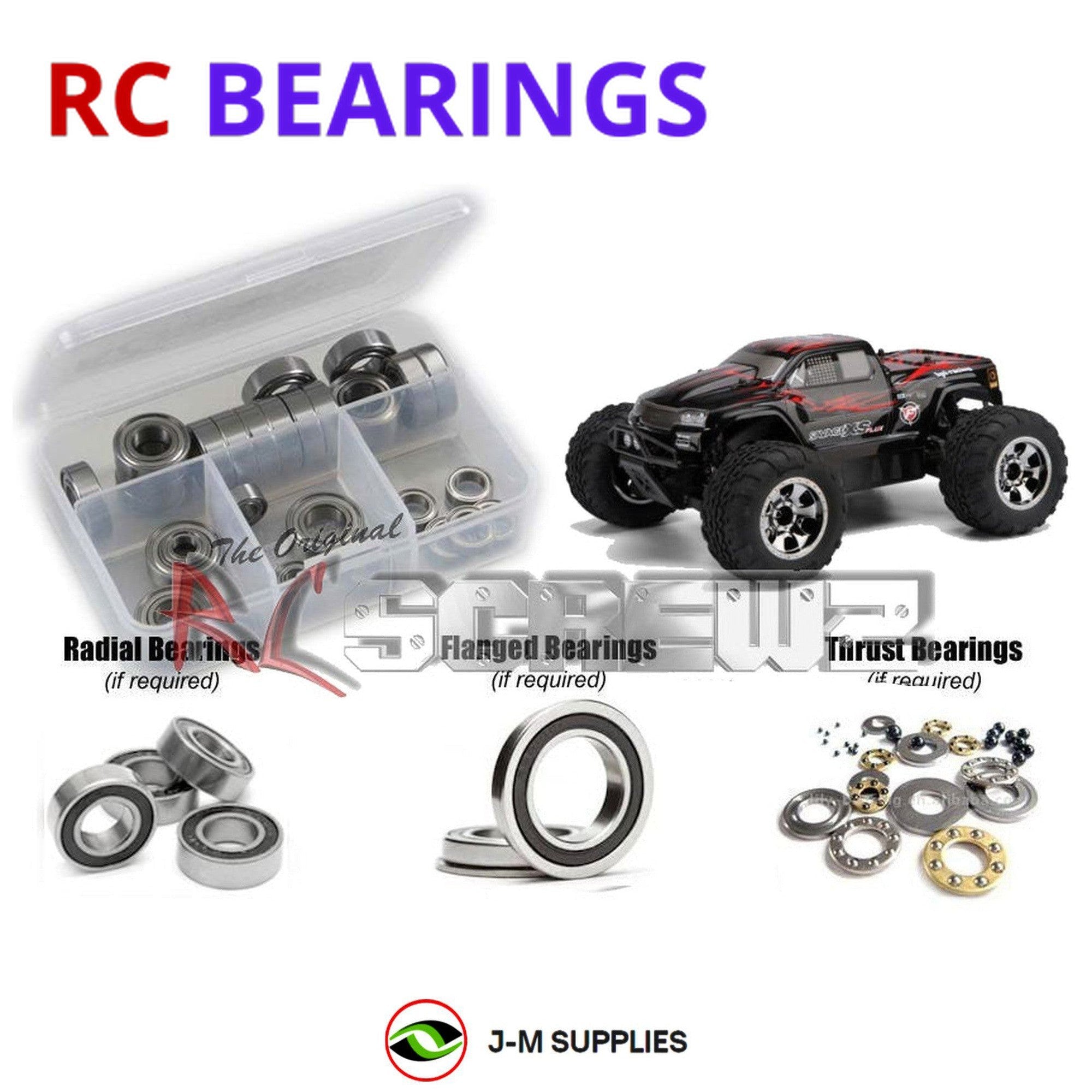 RCScrewZ Rubber Shielded Bearing Kit hpi067r for HPI Racing Savage XS #106571 - Picture 1 of 12