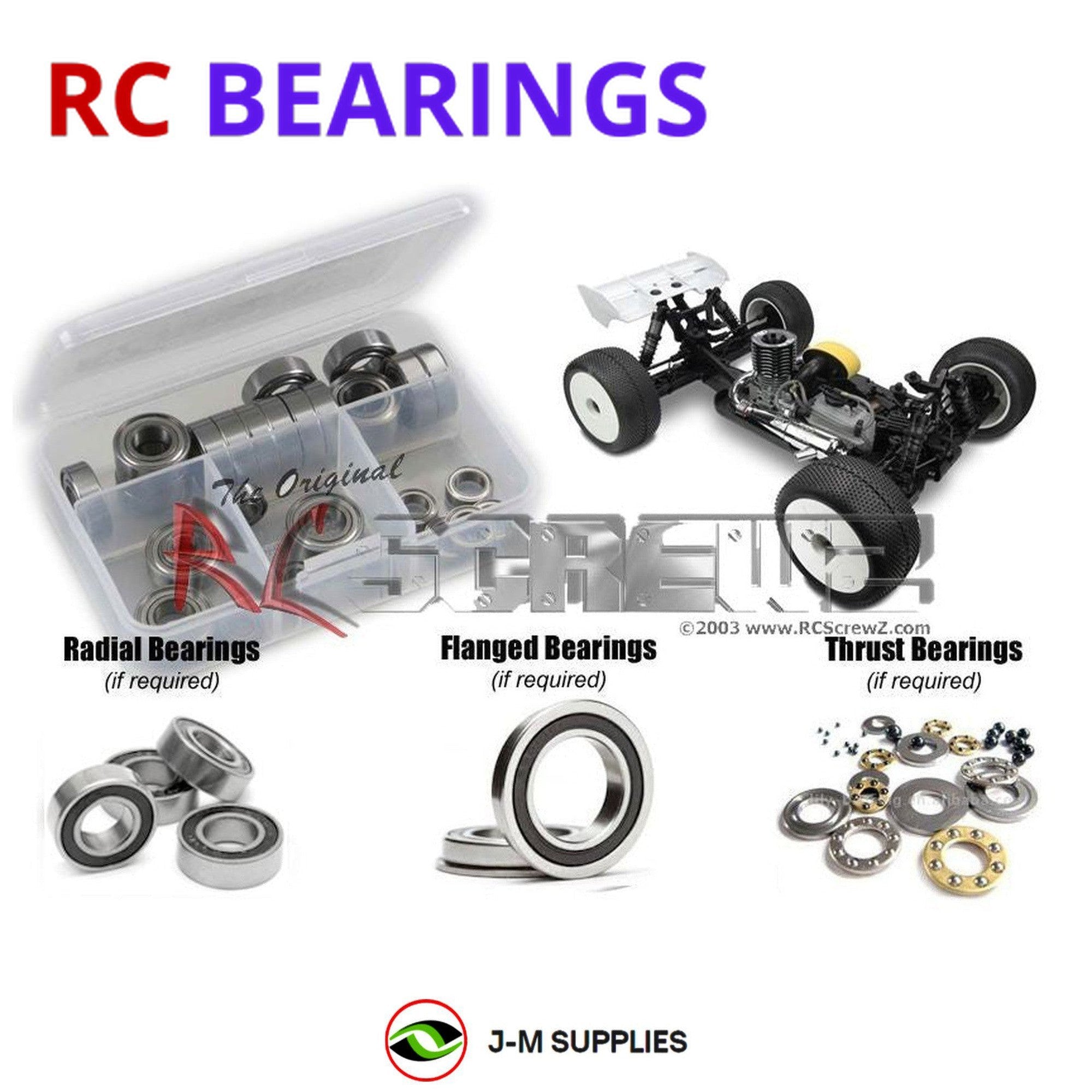 RCScrewZ Rubber Shielded Bearings tek004r for Tekno RC NT48 Nitro Truggy TKR5400 - Picture 1 of 12