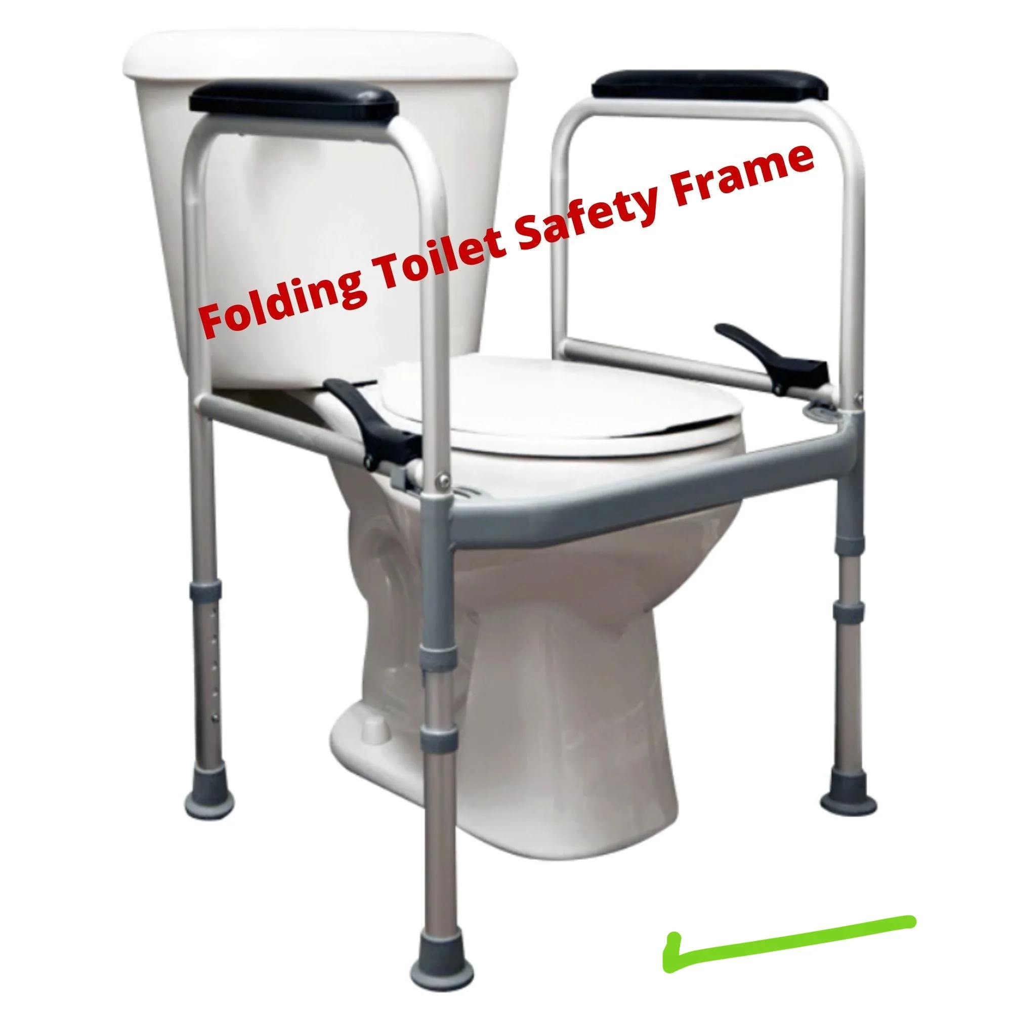 InnoEdge Folding Toilet Safety Frame Rails, 300lb, Adjustable, Portable Non-Slip - Picture 1 of 12