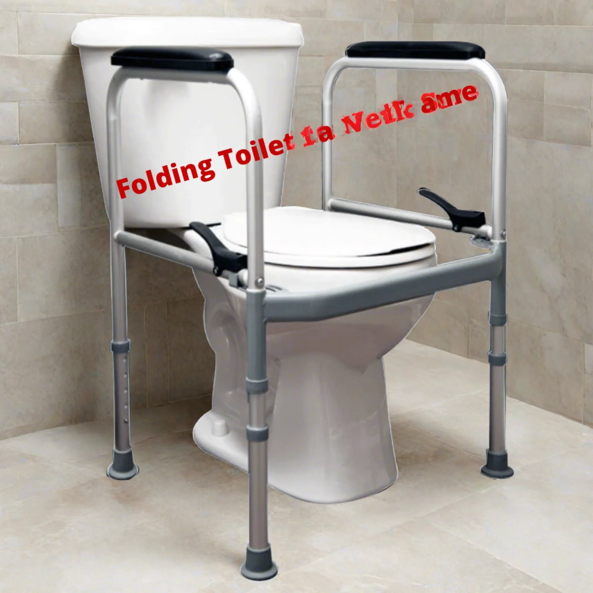 InnoEdge Folding Toilet Safety Frame Rails, 300lb, Adjustable, Portable Non-Slip - Picture 4 of 12