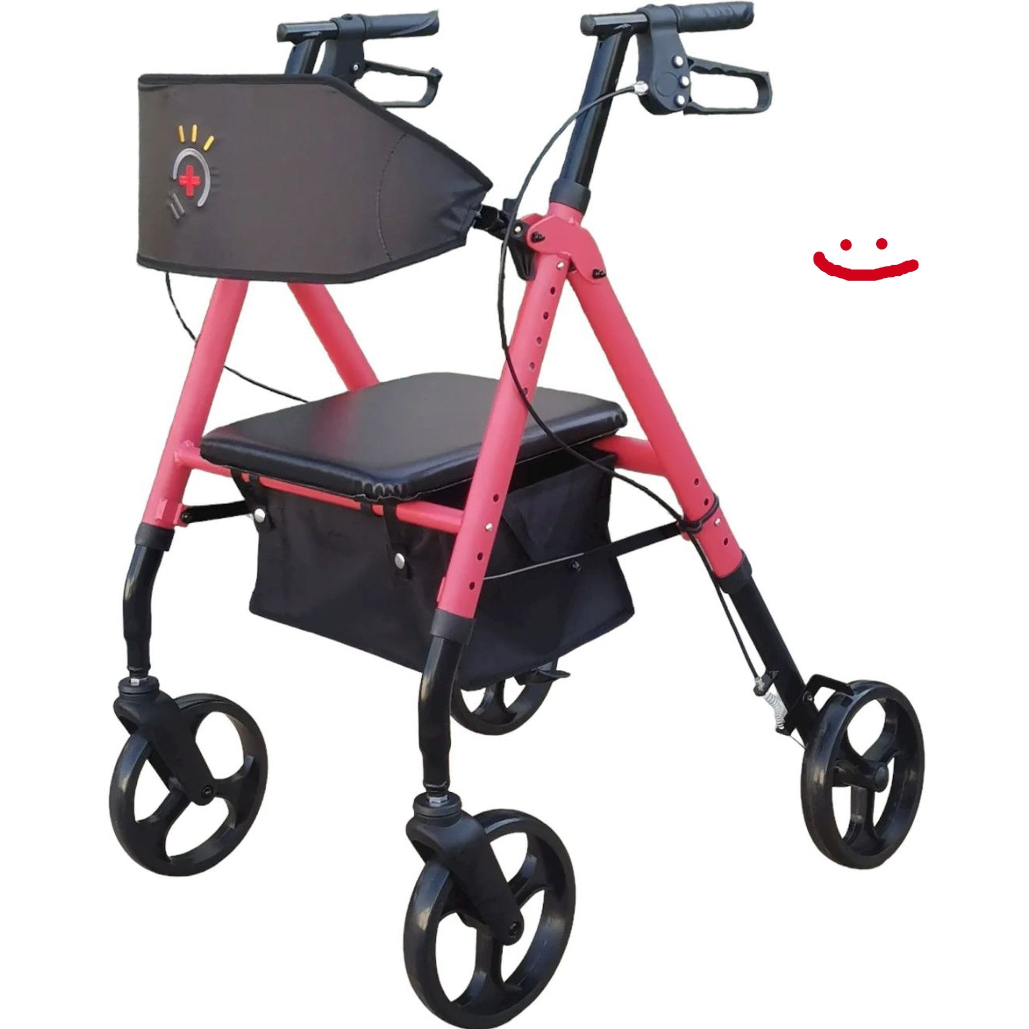 InnoEdge Deluxe 4 Wheel Rollator, Portable Mobility, 6-inch Wheels, Red, Alum - Picture 1 of 12