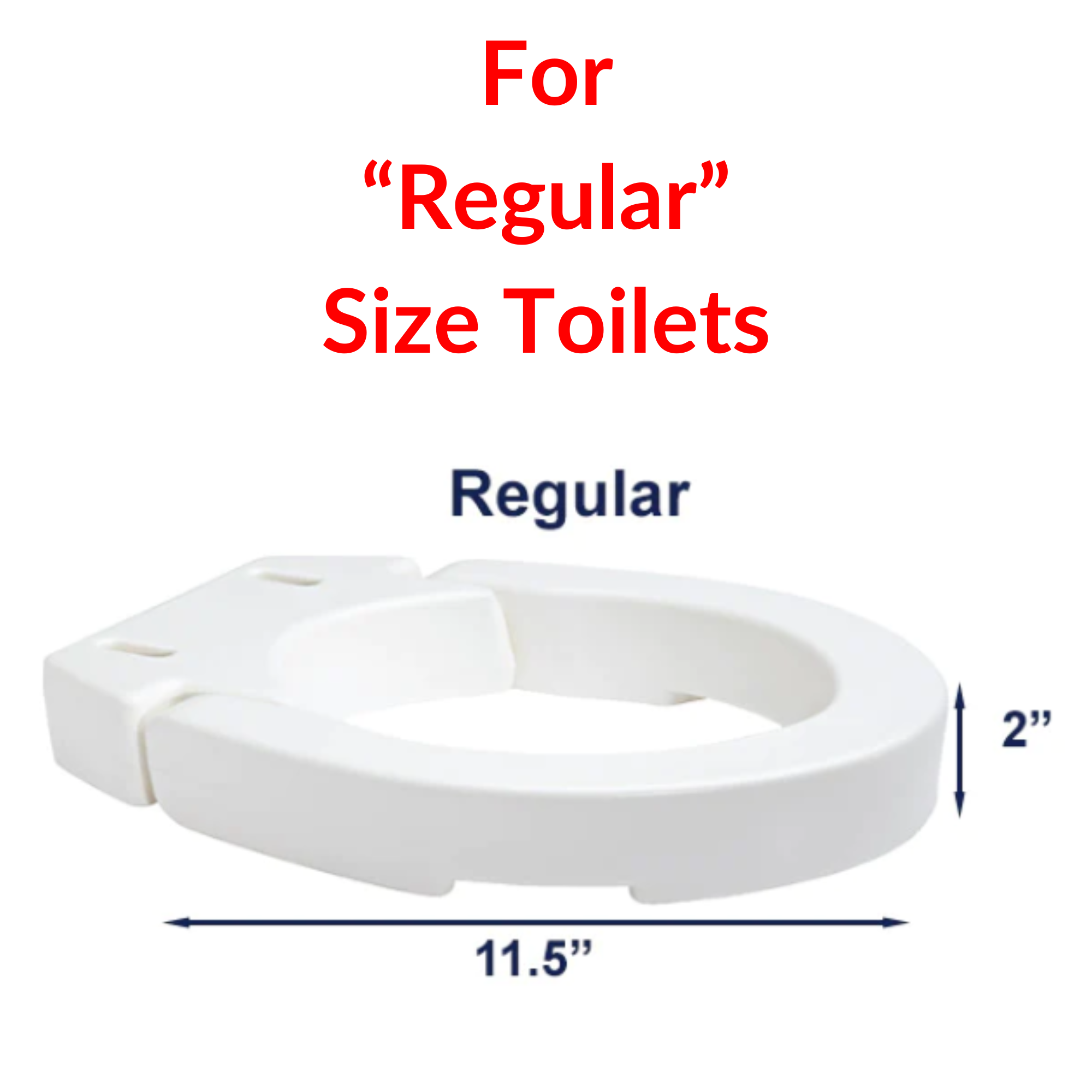 MOBB Healthcare 2" inch Hinged Raised Toilet Seat - Regular Size, 300 lbs, White - Picture 2 of 12