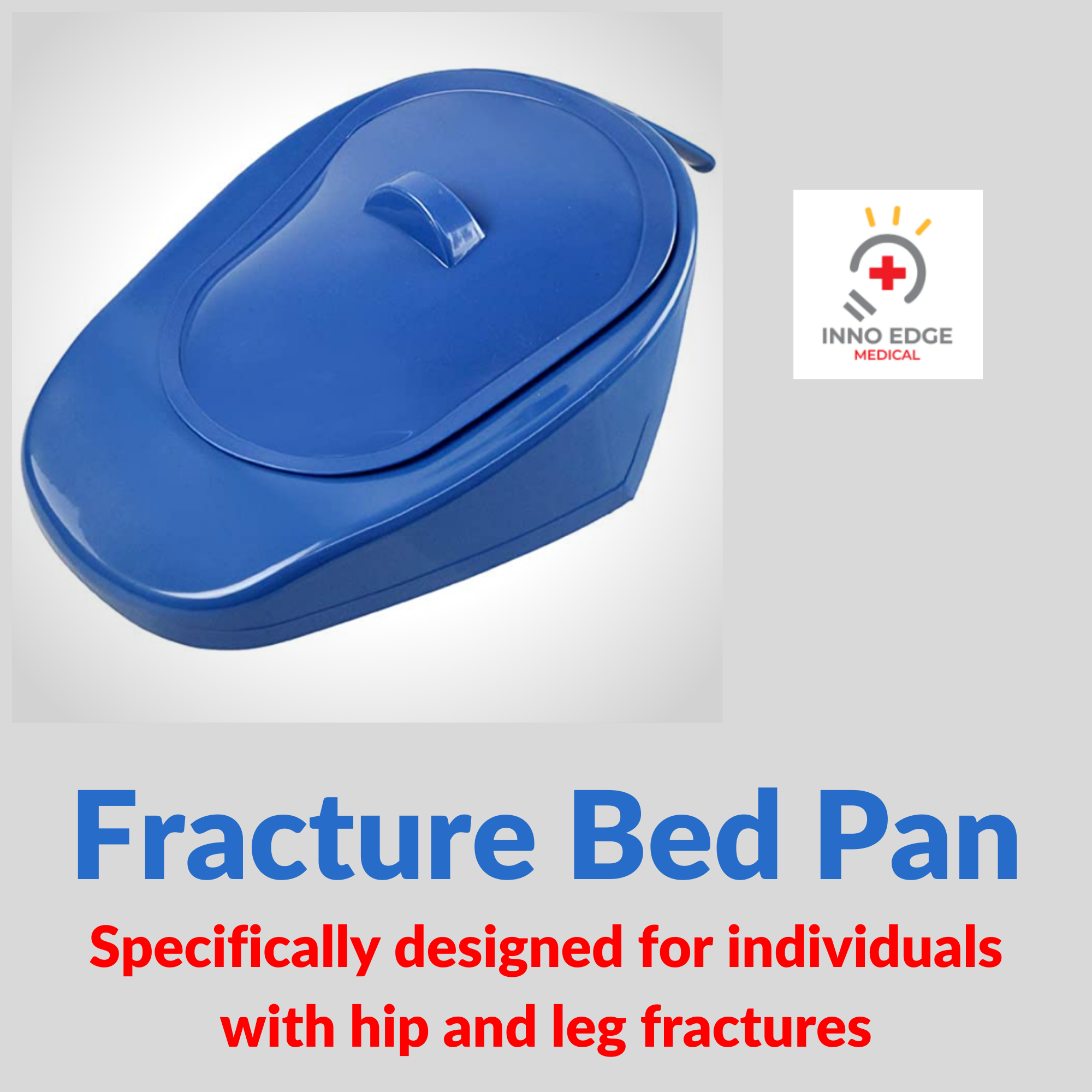 InnoEdge Medical 'Fracture' Compact Bed Pan - Autoclavable, Portable, 300lb Blue - Picture 6 of 12