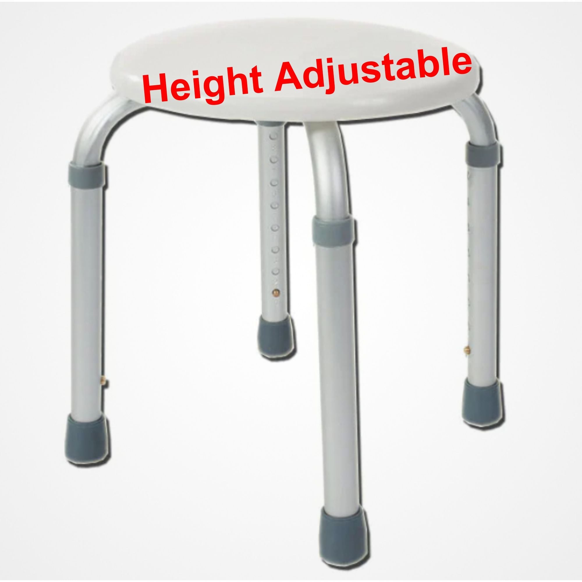 MOBB Bath Stool Adjustable Height, 300lb Cap, Anti-Slip Corrosion-Proof Aluminum - Picture 1 of 12