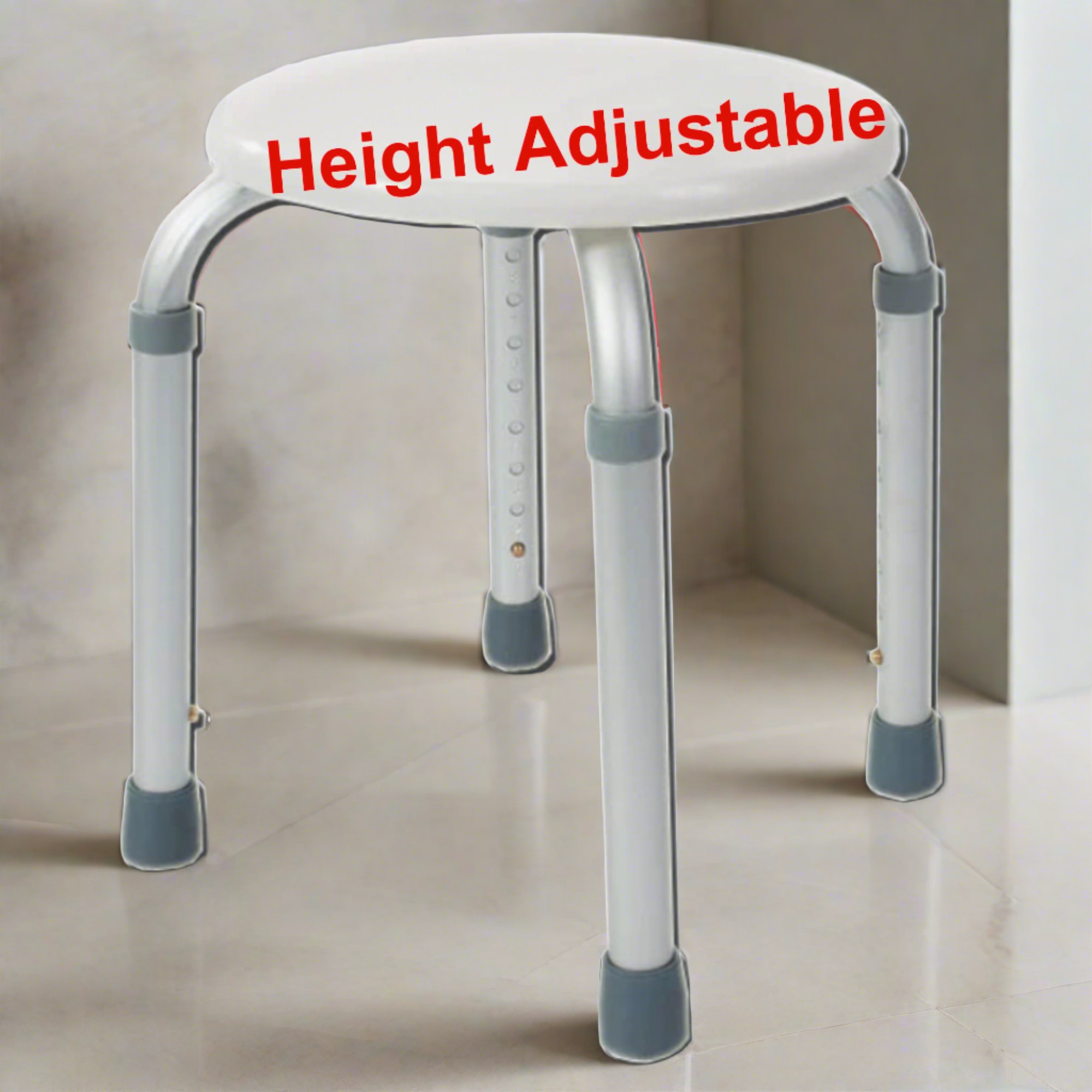 MOBB Bath Stool Adjustable Height, 300lb Cap, Anti-Slip Corrosion-Proof Aluminum - Picture 8 of 12