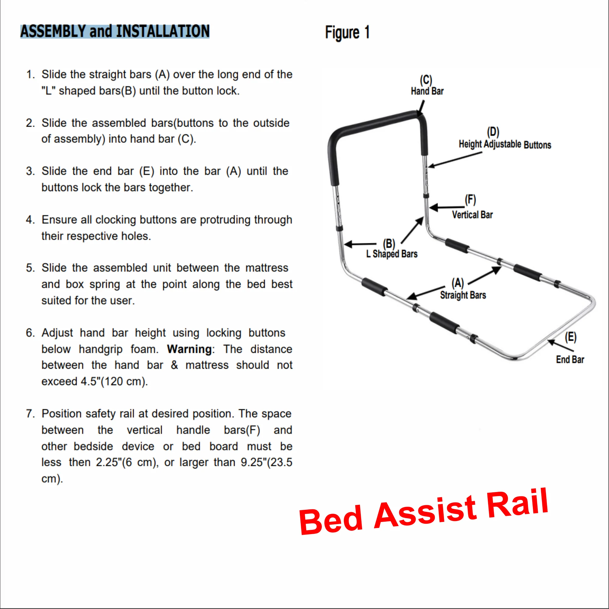 MOBB Bed Assist Rail - Foam Rubber Grip Handle, Durable, Fits 12"-16" Mattresses - Picture 11 of 12