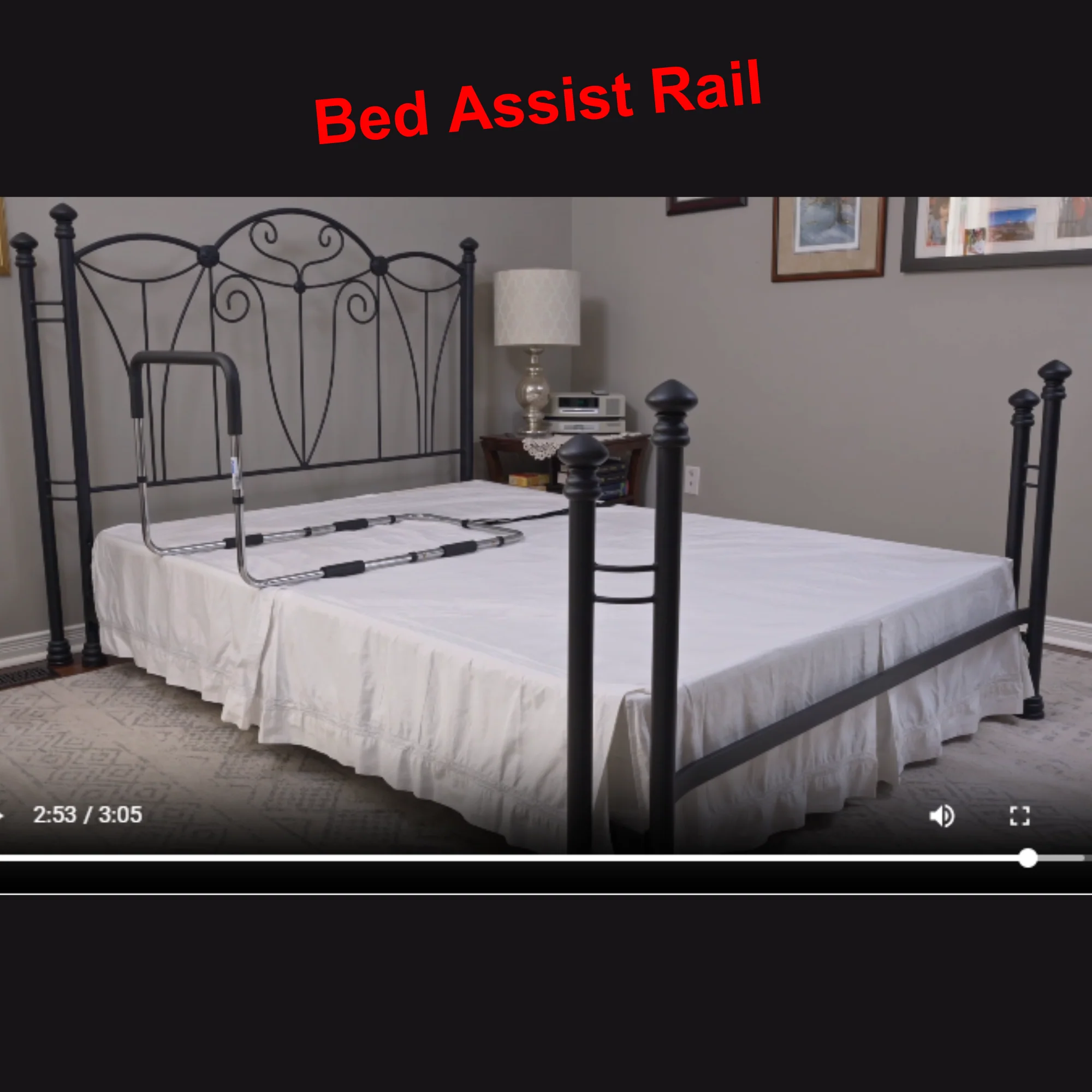MOBB Bed Assist Rail - Foam Rubber Grip Handle, Durable, Fits 12"-16" Mattresses - Picture 5 of 12