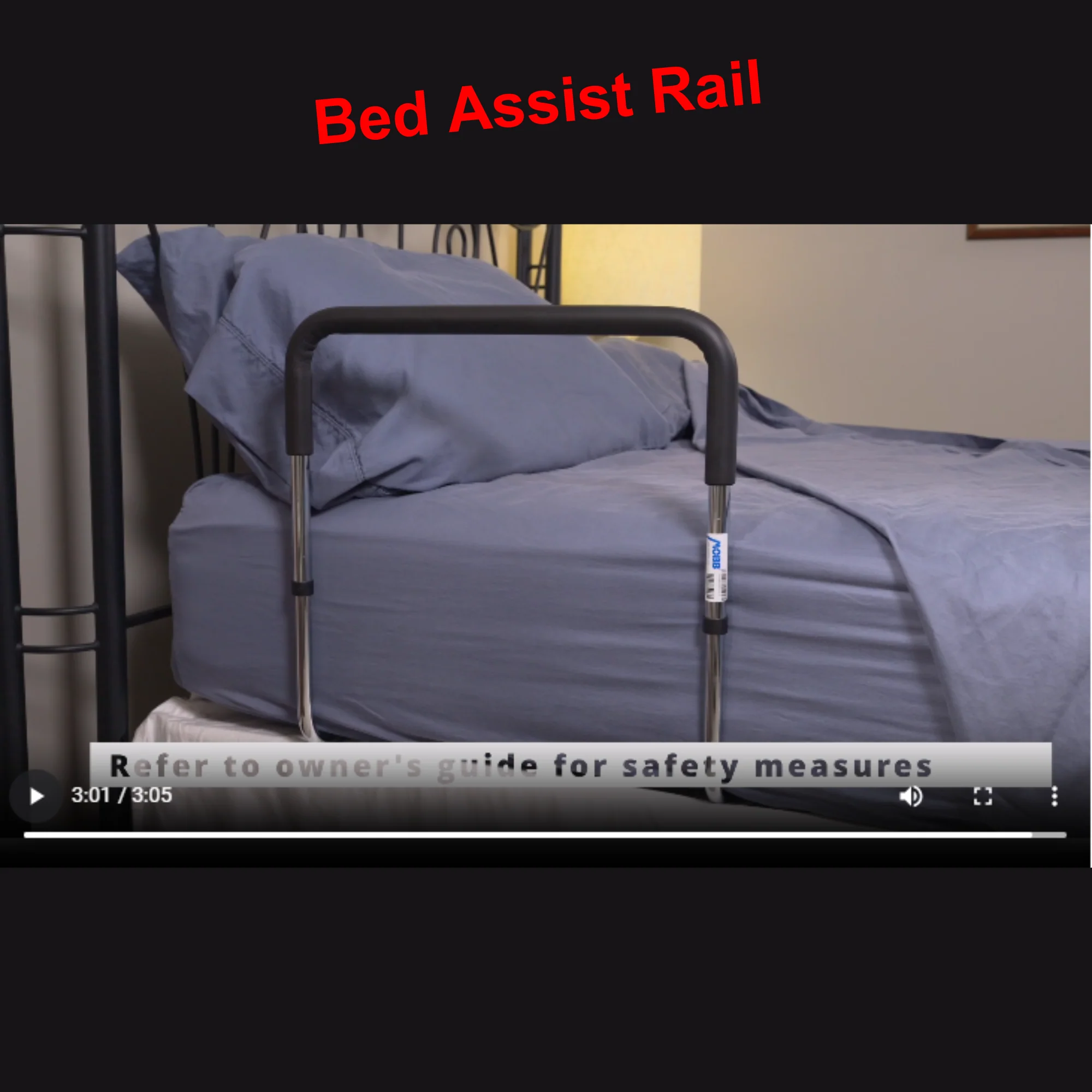 MOBB Bed Assist Rail - Foam Rubber Grip Handle, Durable, Fits 12"-16" Mattresses - Picture 10 of 12