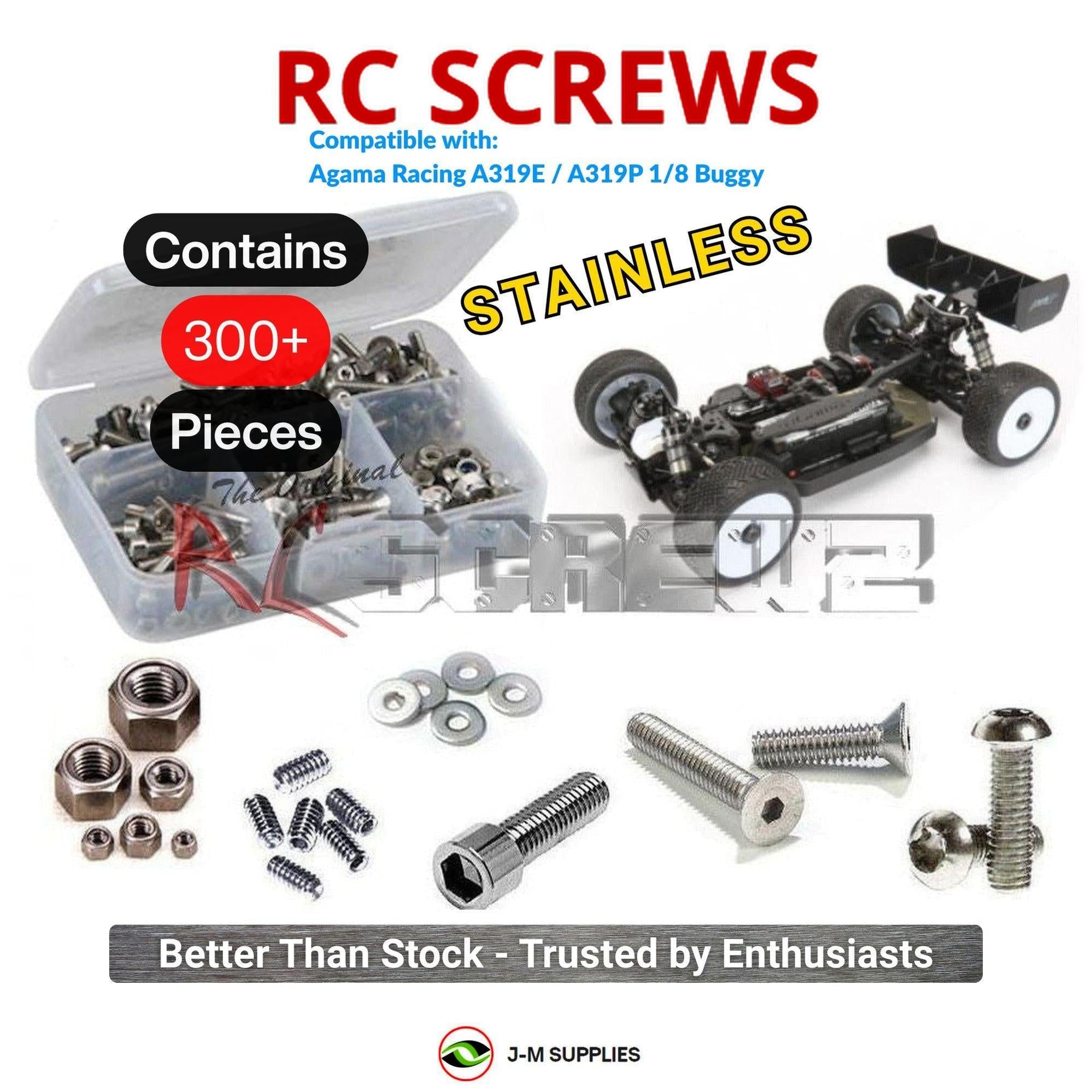 RCScrewZ Stainless Screw Kit aga007 for Agama Racing A319E/P 1/8 Buggy | KIT - Picture 1 of 12
