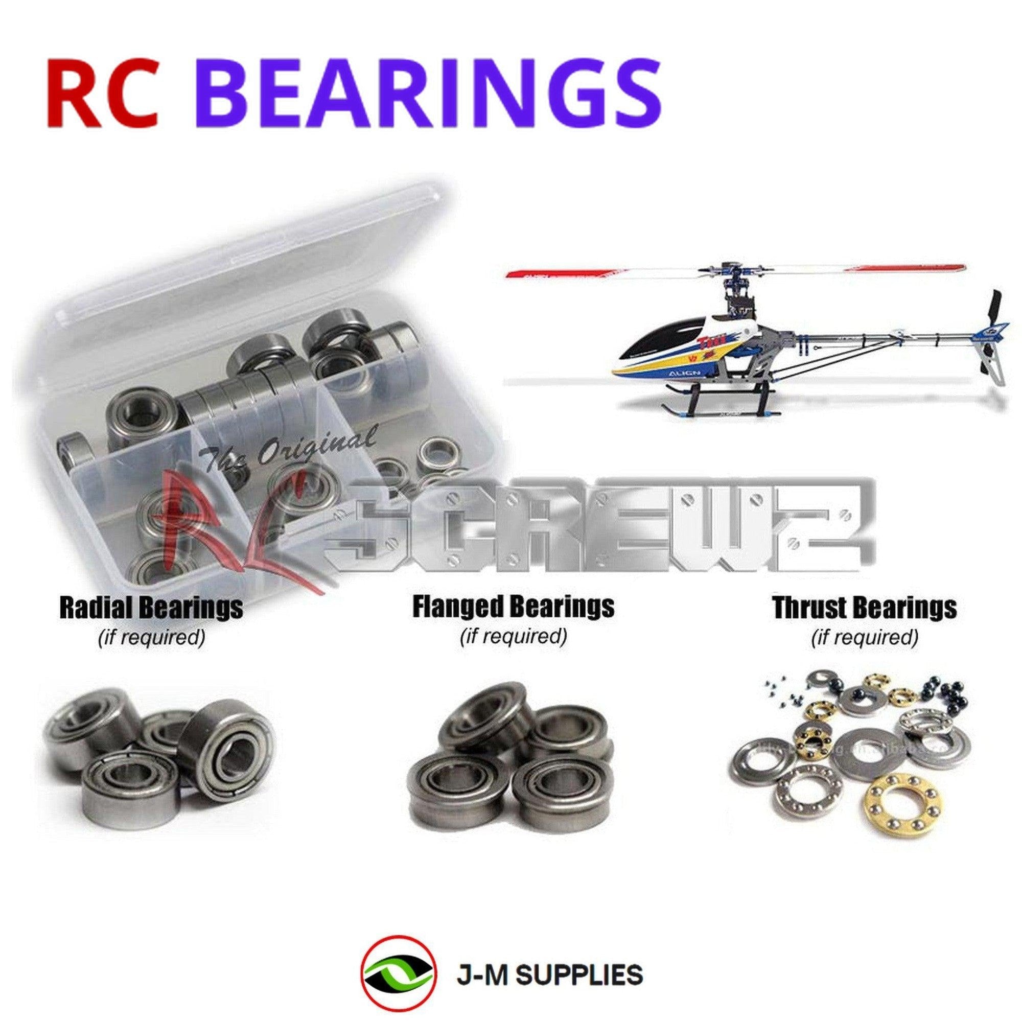 RCScrewZ Metal Shielded Bearing Kit alg003b for Align T-REX 450 SE V2 Helicopter - Picture 1 of 12