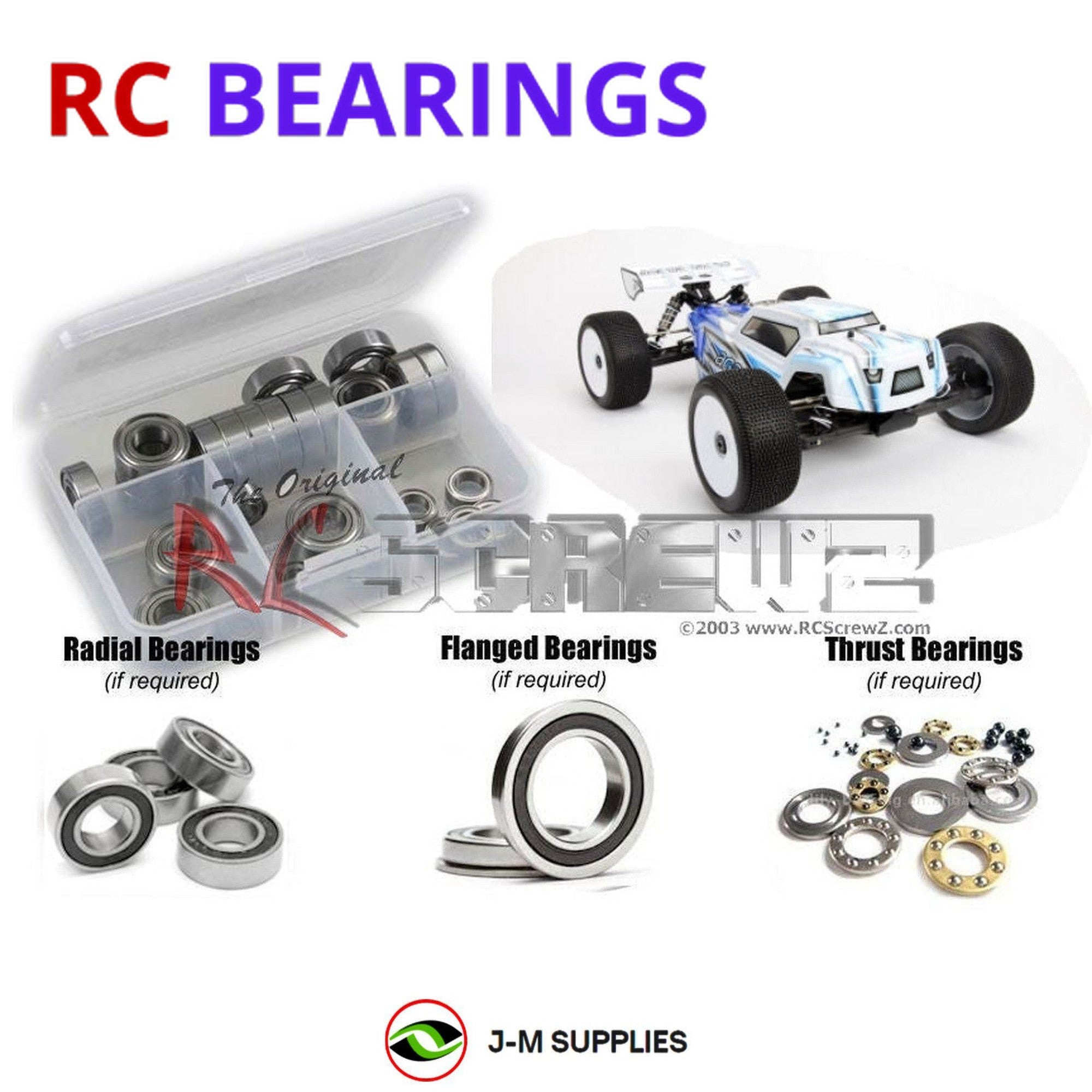 RCScrewZ Rubber Shielded Bearings aga005r for Agama Racing A215T 1/8 Nitro Trugy - Picture 1 of 12