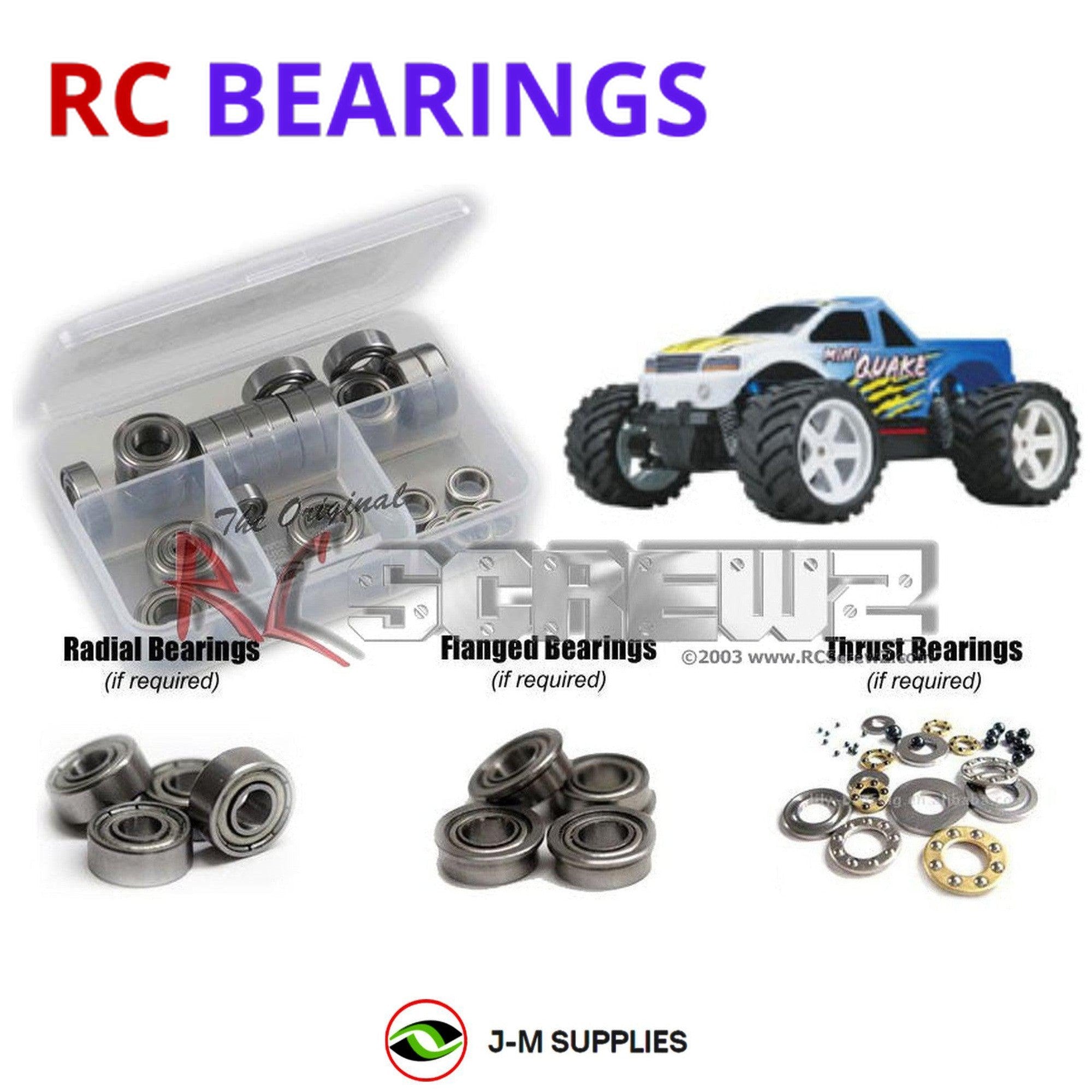 RCScrewZ Metal Shielded Bearing Kit dur025b for Duratrax Mini Quake SE - Picture 1 of 12