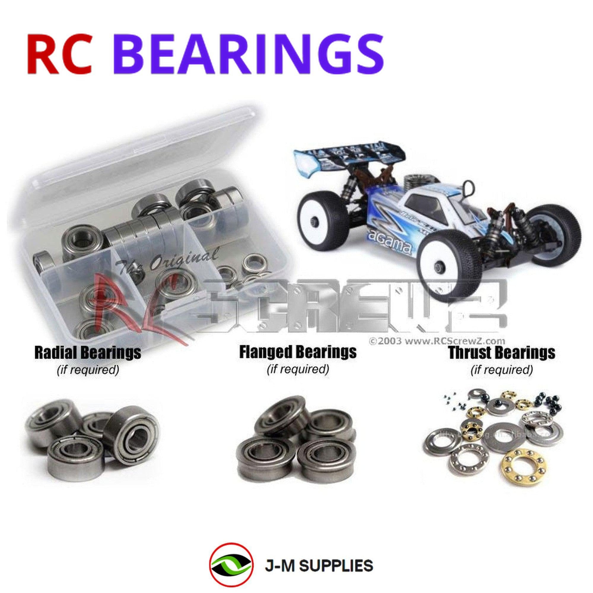 RCScrewZ Metal Shielded Bearing Kit aga003b for Agama Racing A215/SV 1/8th Buggy - Picture 1 of 12